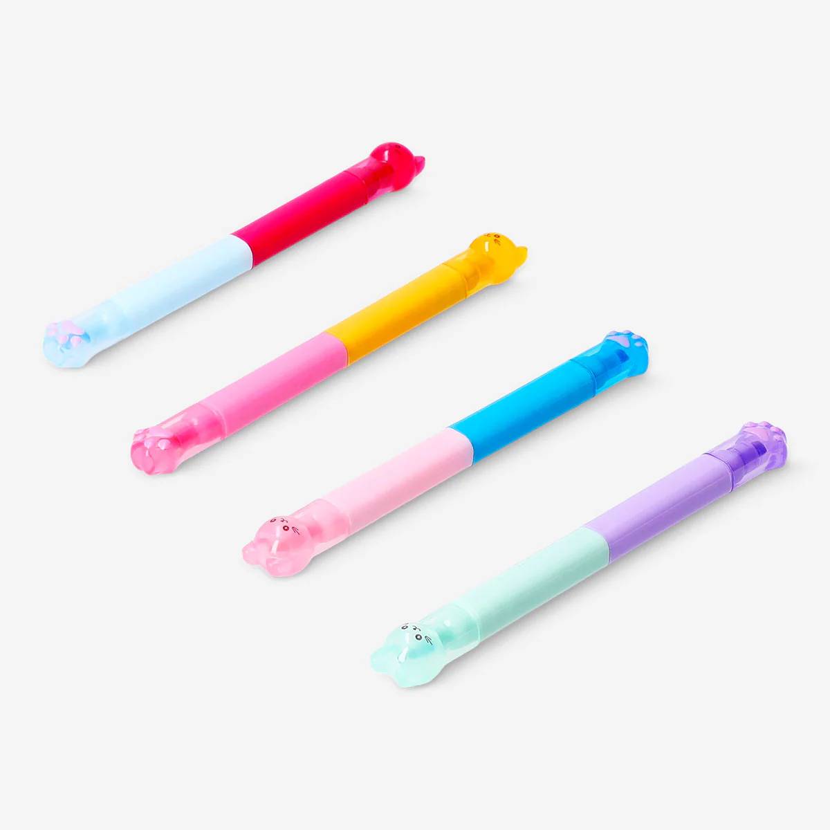 2-in-1 cat and paw highlighters - 4 pcs - Image 2