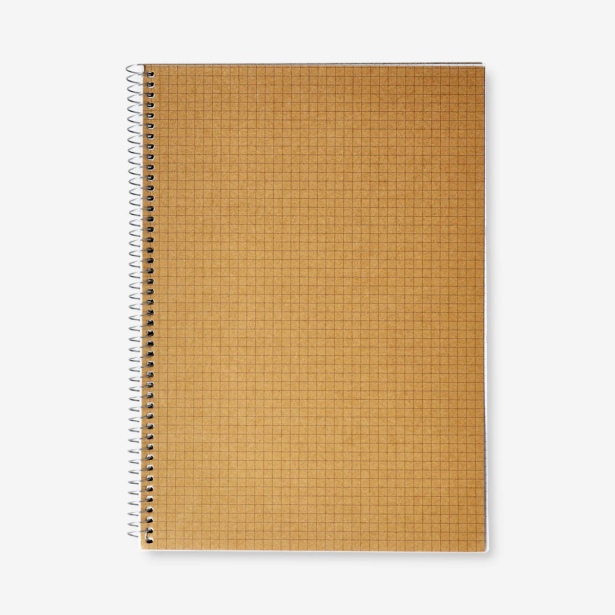 A4 spiral-bound grid notebook with craft paper cover