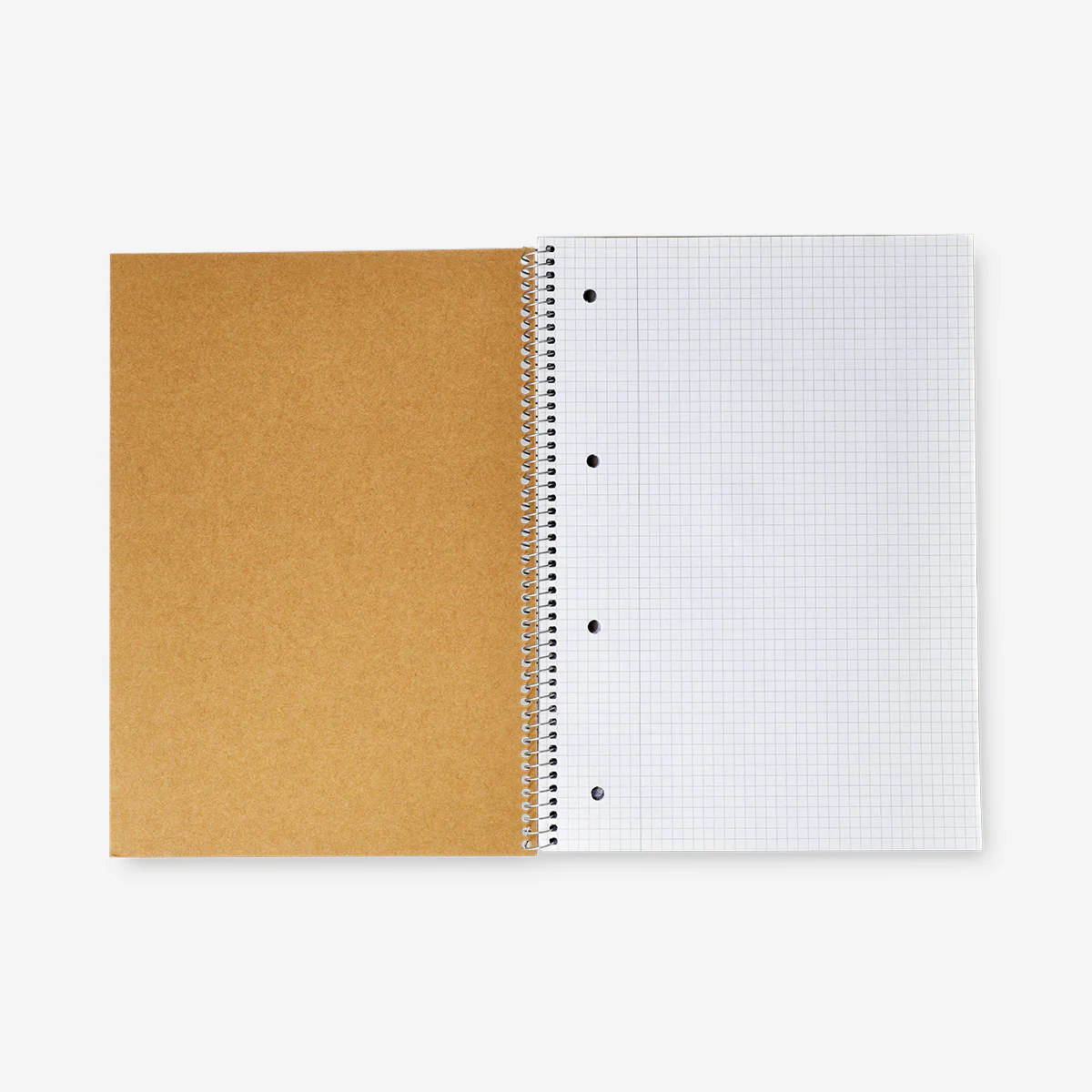 A4 spiral-bound grid notebook with craft paper cover - Image 2