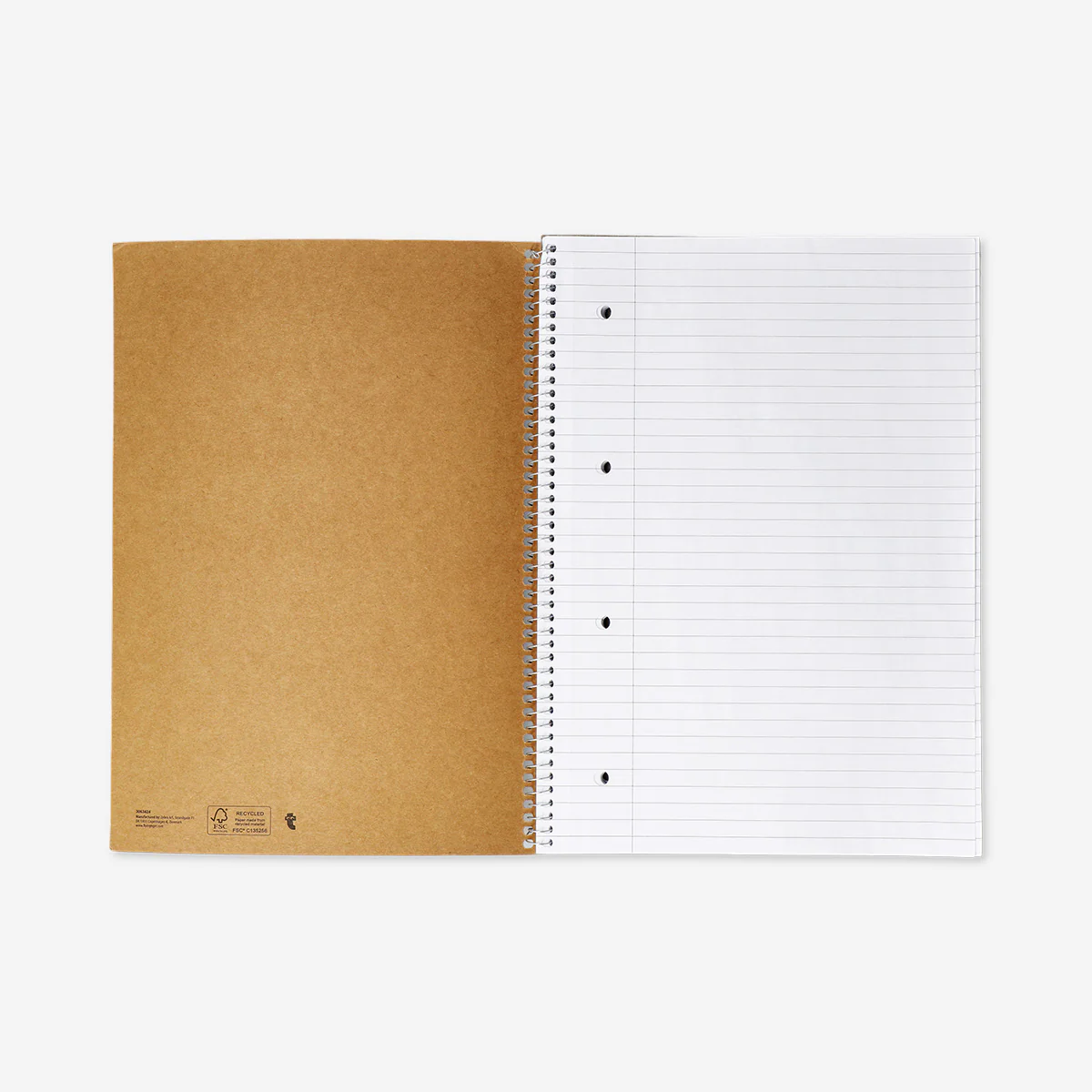 A4 spiral-bound lined notebook with craft paper cover - Image 2