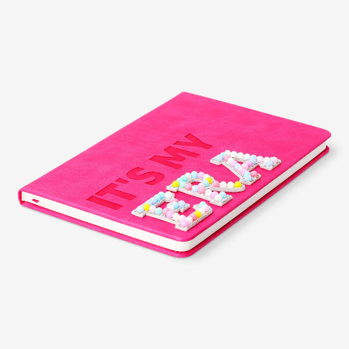 A5 pink notebook with pom poms - Image 3