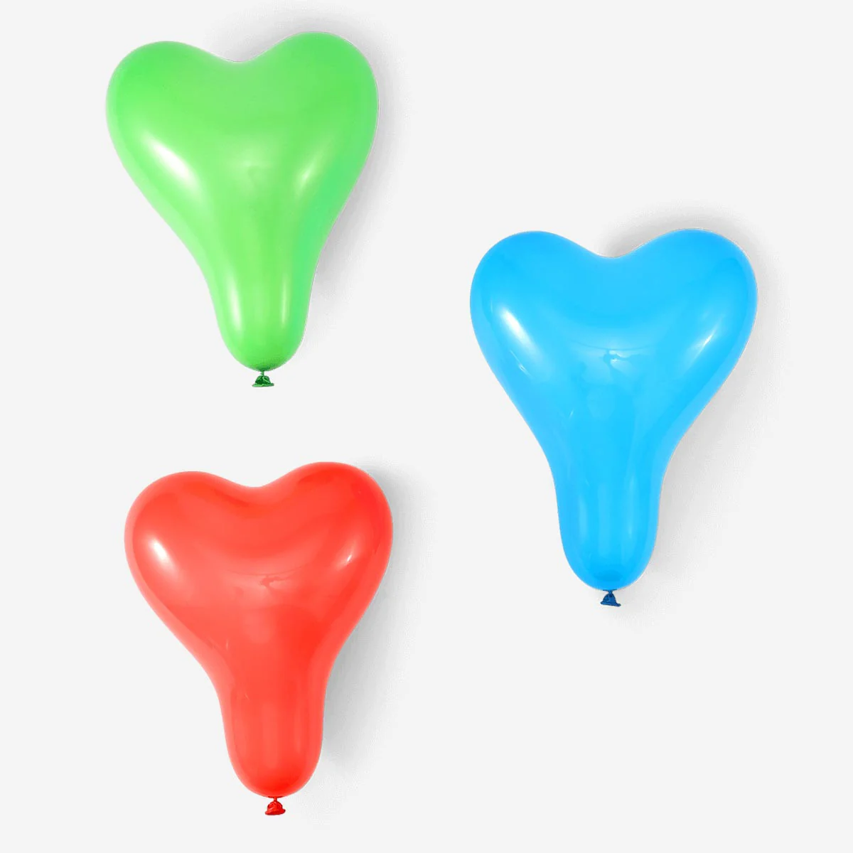 Multi coloured heart balloons - 20 pcs