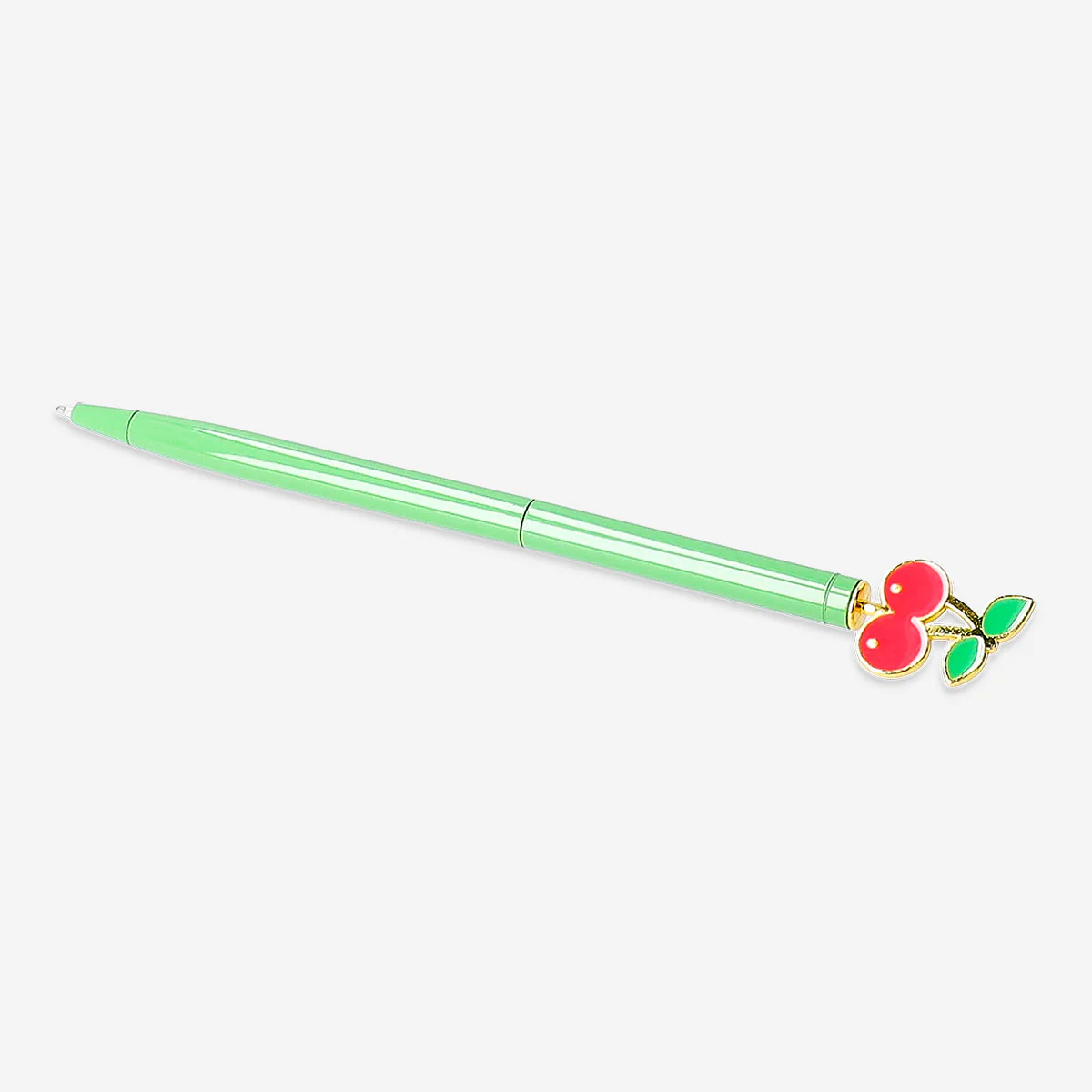 Ballpoint pen - Green with cherry topper - Image 3