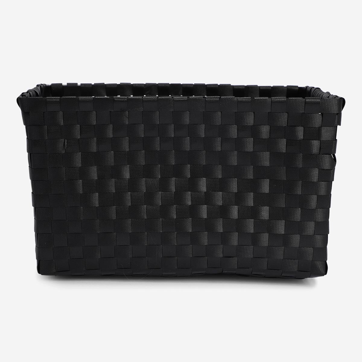 Black Storage Basket in Braided Plastic - Image 2