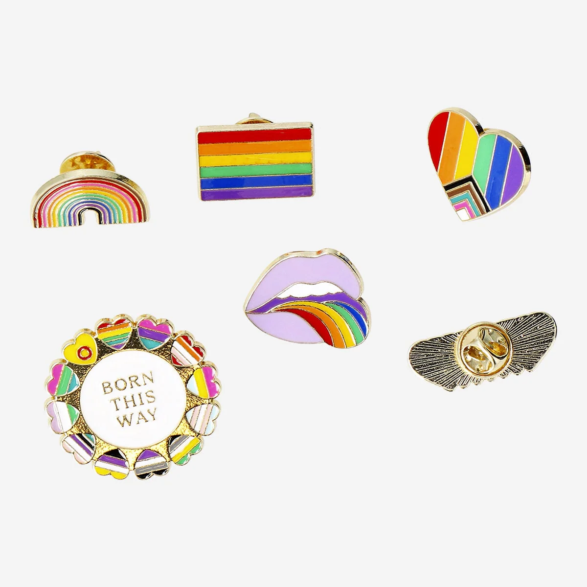 Brooch pins with rainbow motifs - 6 pcs - Image 2
