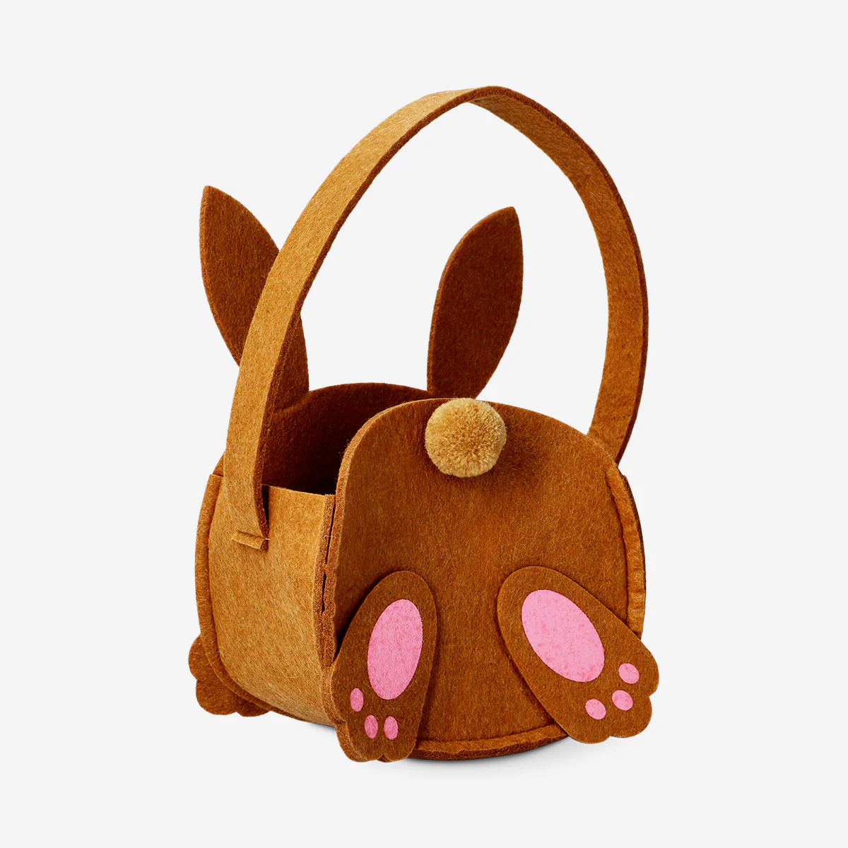 Brown bunny felt Easter bag - 22 cm - Image 2