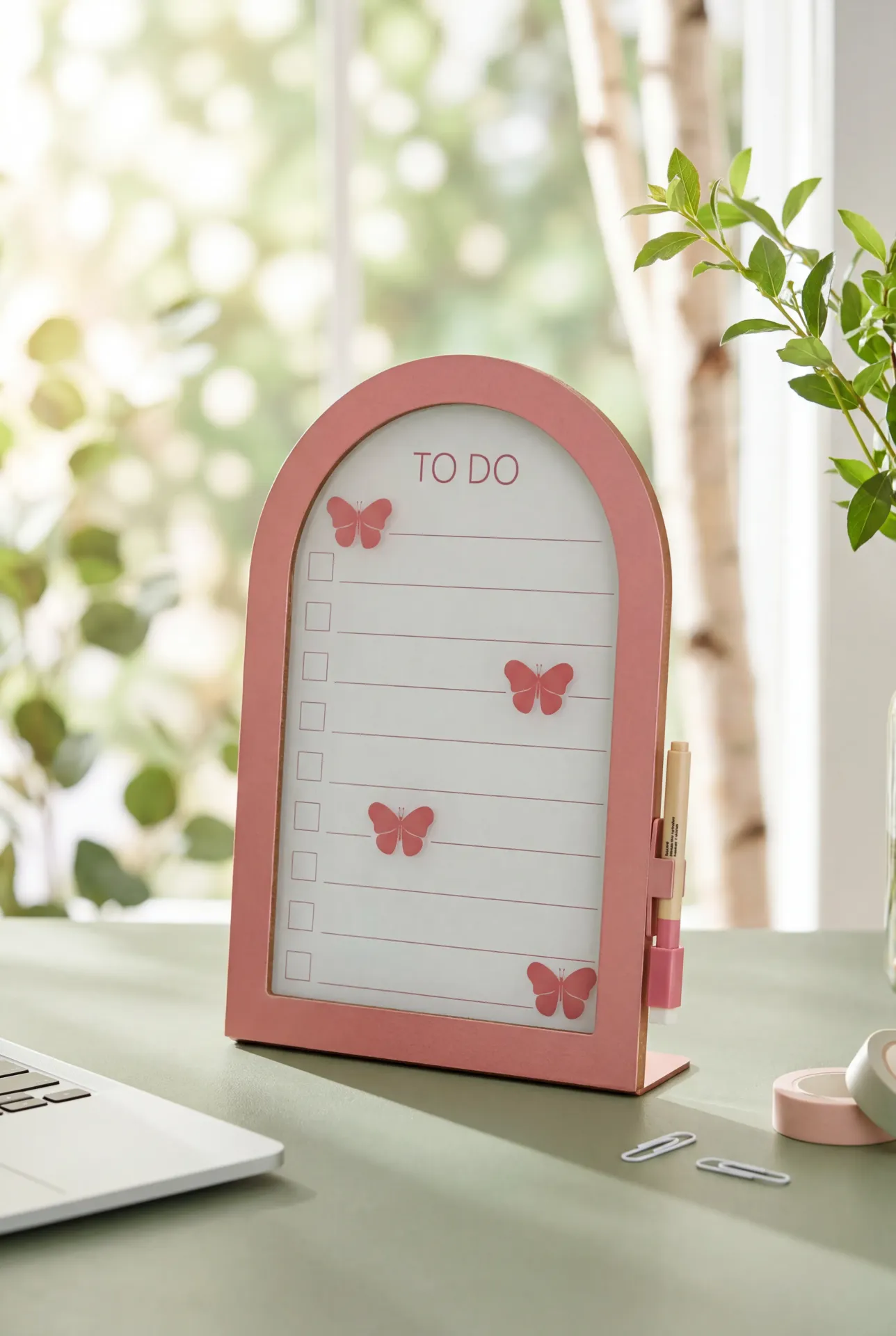 Butterfly glass planner board with marker