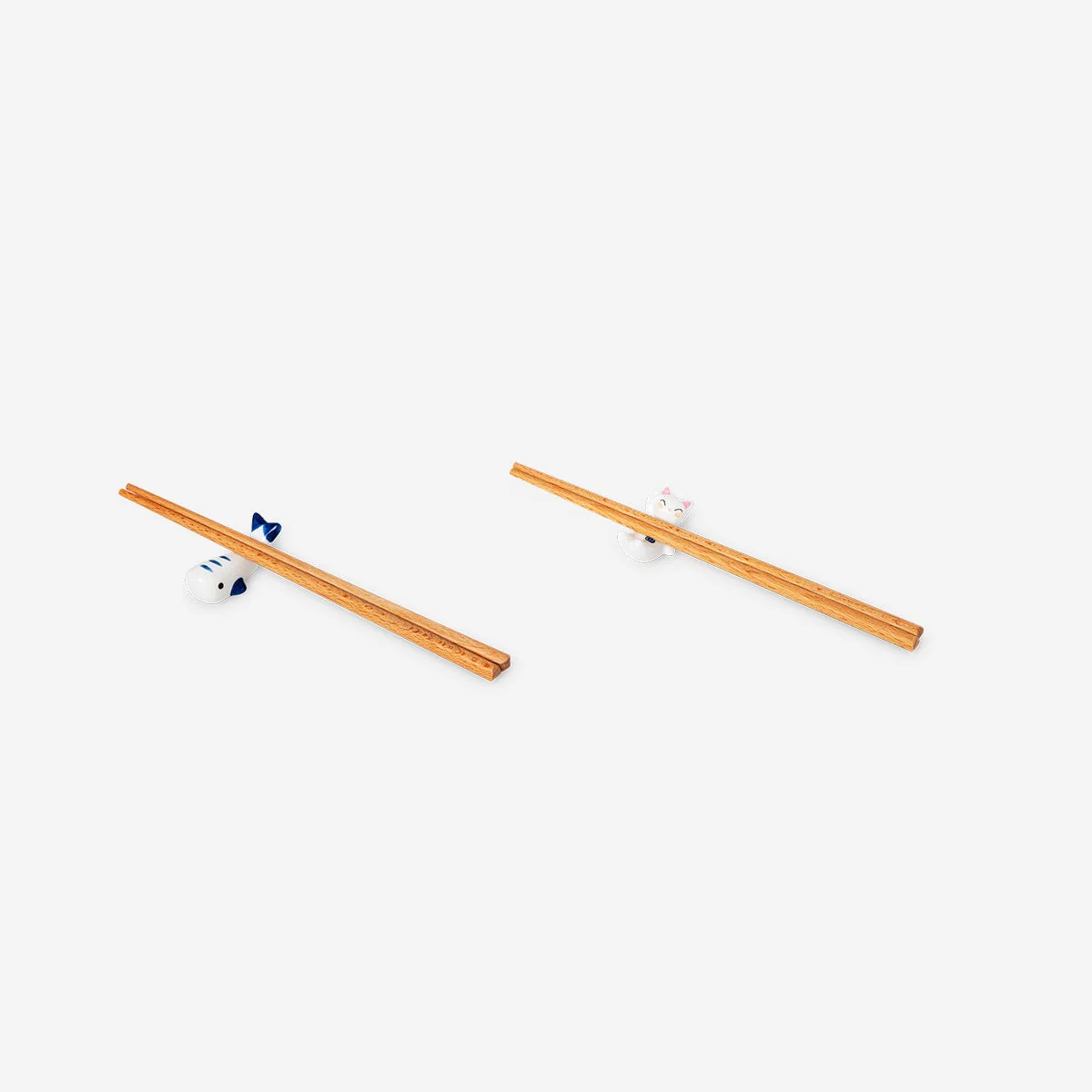 Cat and fish chopstick holders - 2 pcs - Image 2