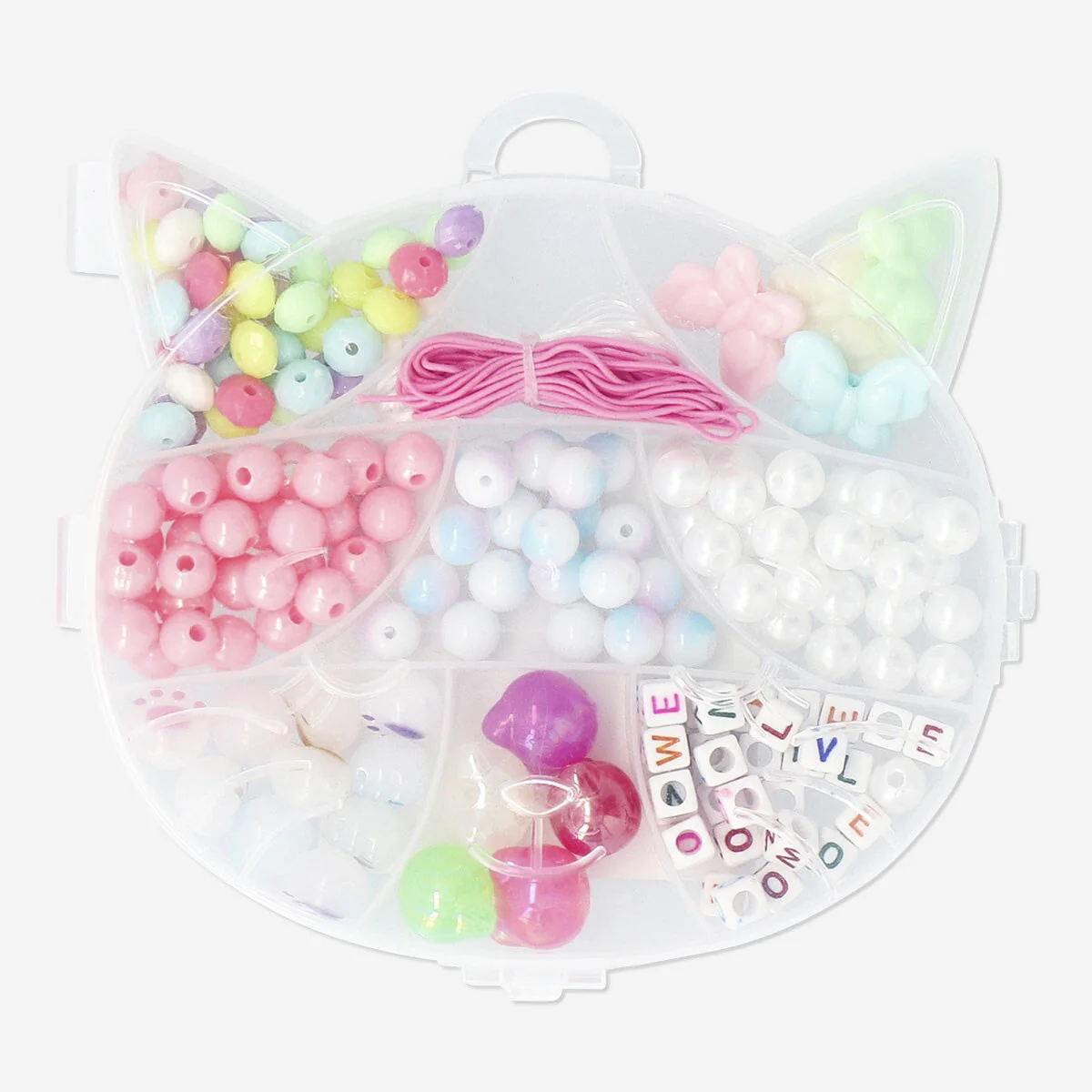 Cat shaped bead set with string - Image 2