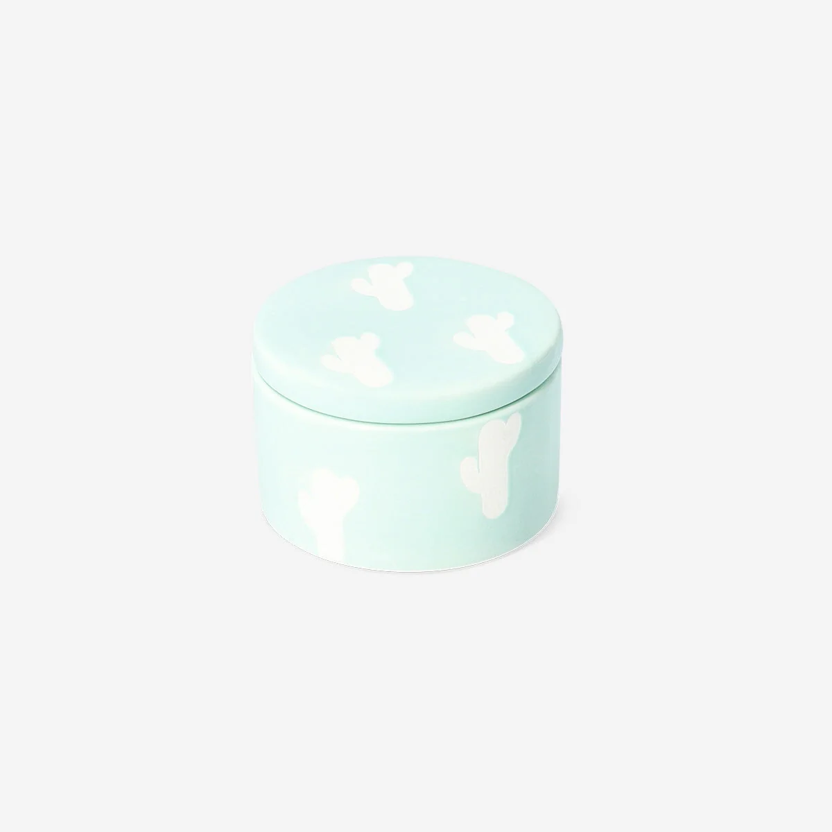Ceramic jar with cactus print
