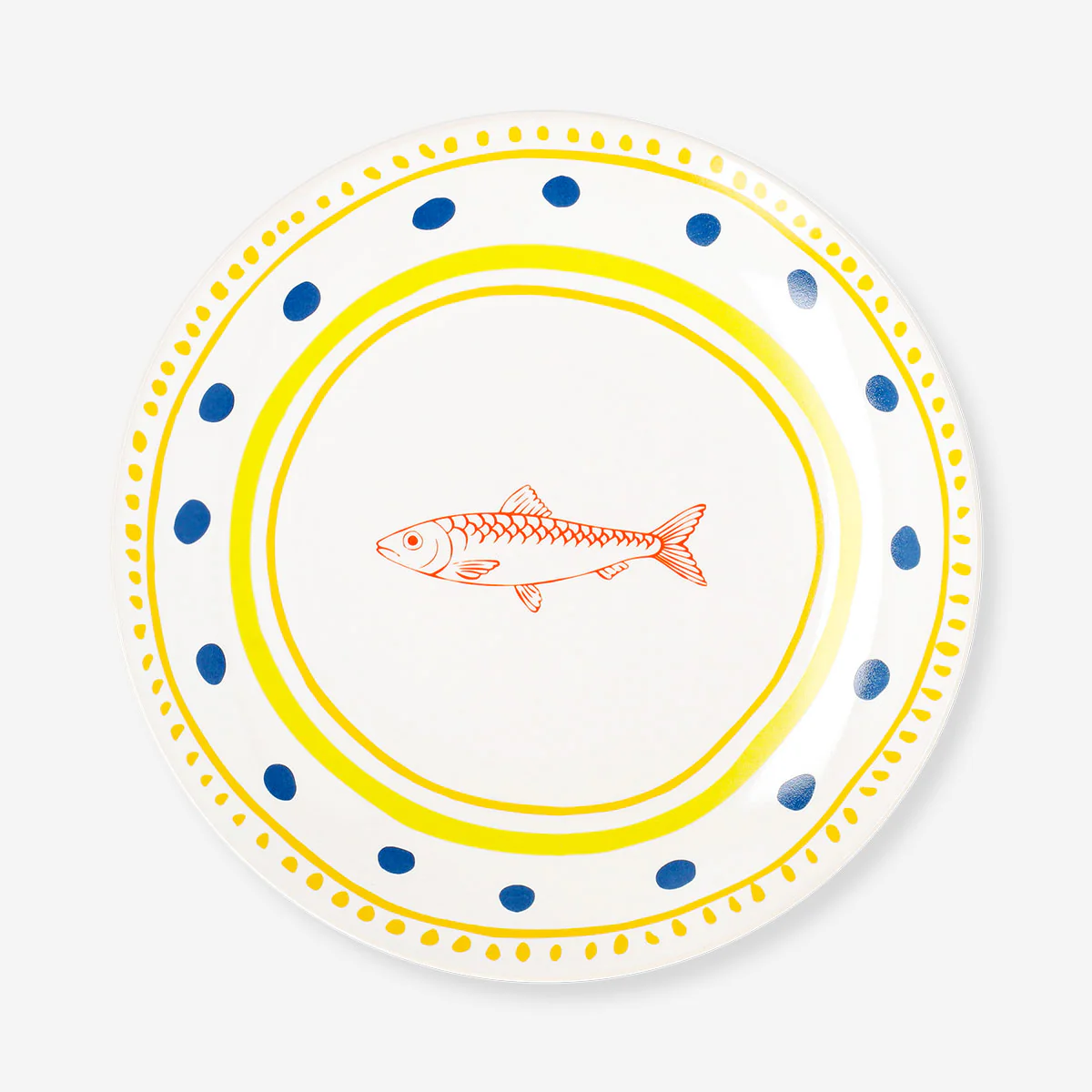 Ceramic plate with dots and fish - 16 cm - Image 3