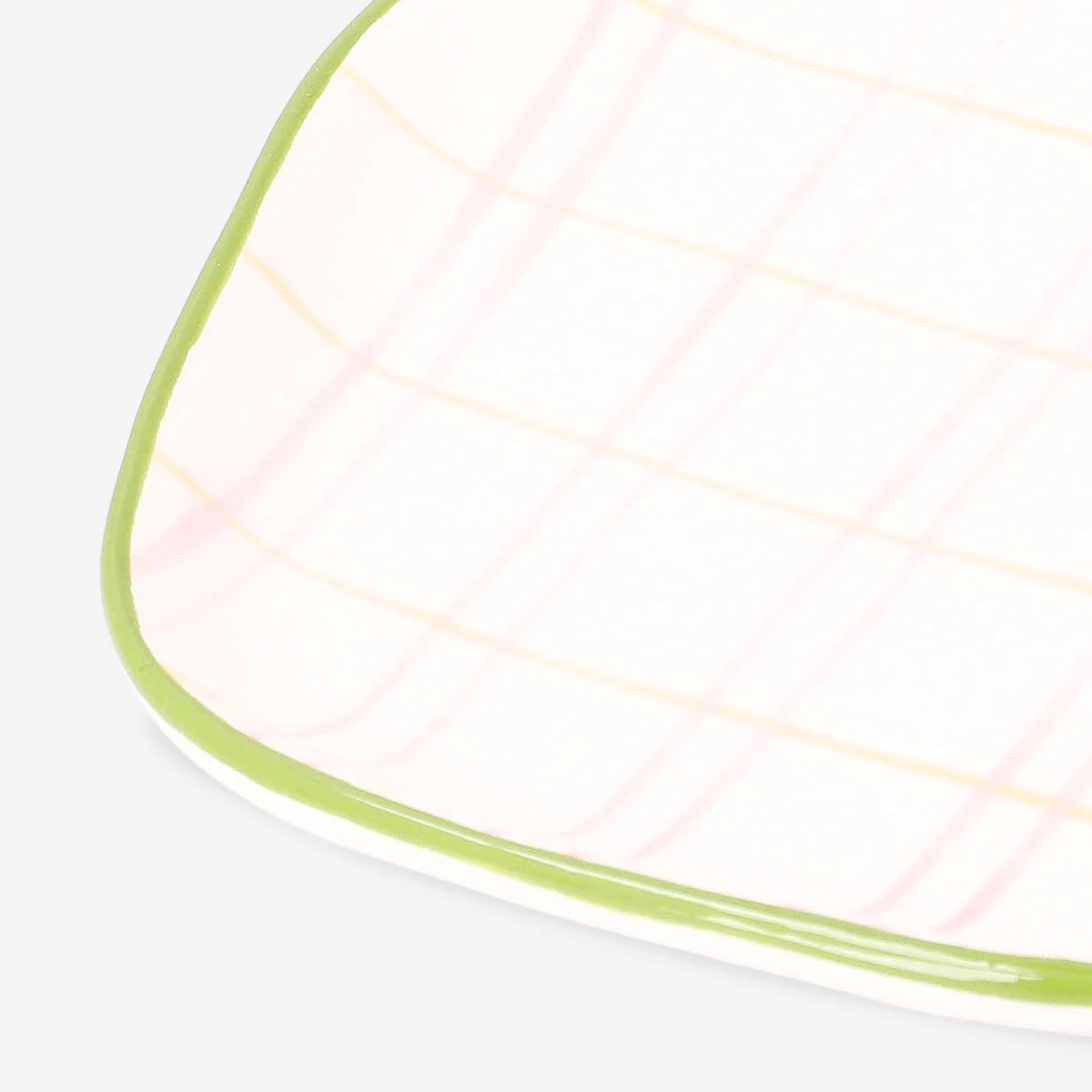 Ceramic plate with hand-painted chequered design - 15 cm - Image 4