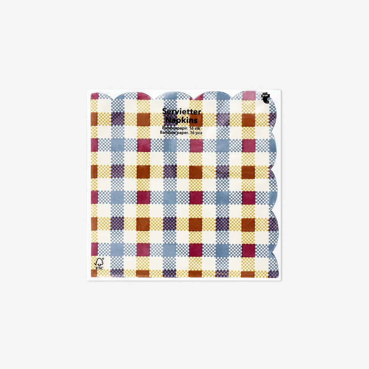 Checkered napkins - 16 pcs