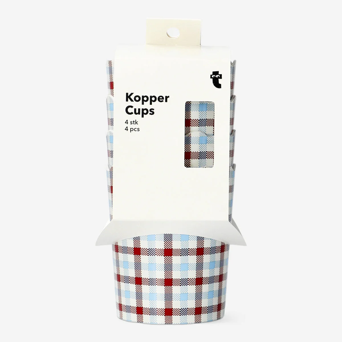 Checkered picnic cups - 4 pcs - Image 2