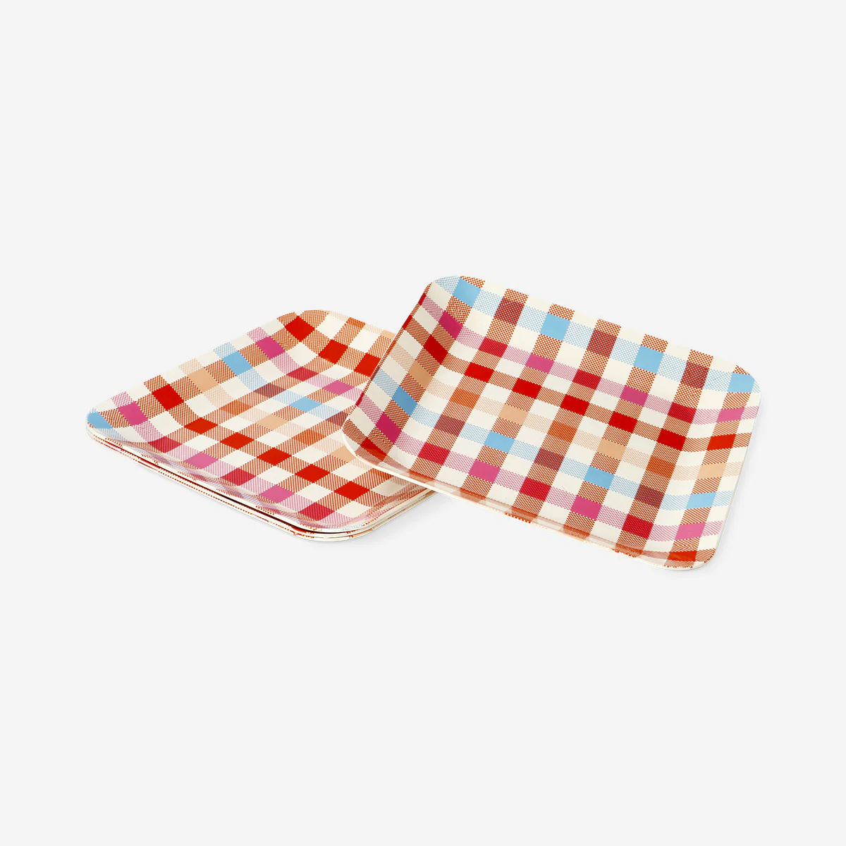 Chequered picnic plates - 4 pcs - Image 2