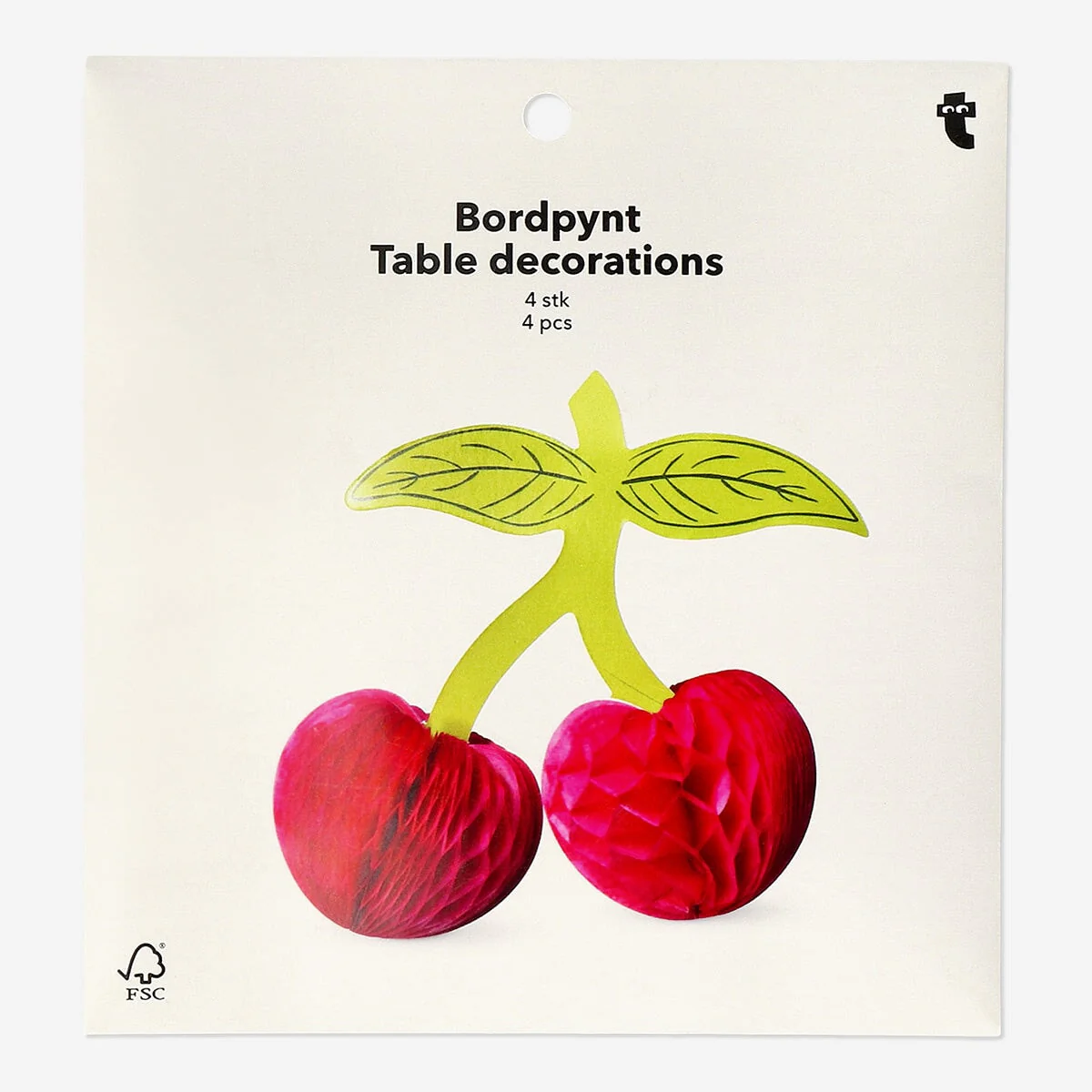 Cherry table decorations - 4 pcs - Image 2
