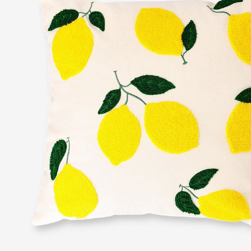 Cushion with lemon print - 45x45 cm - Image 3