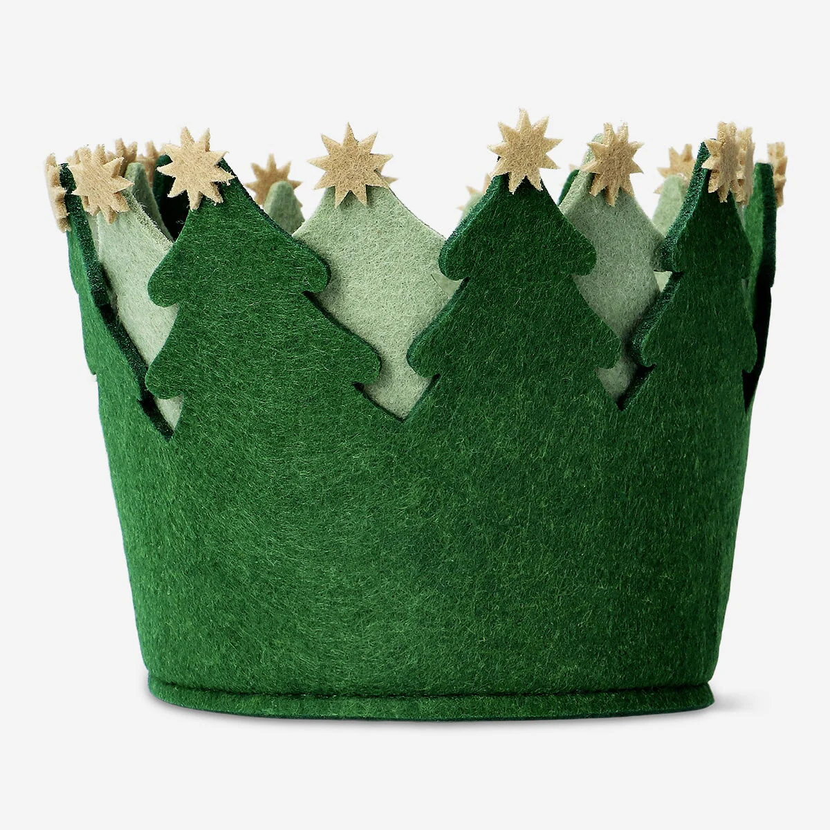 Decorative green felt basket - Image 2