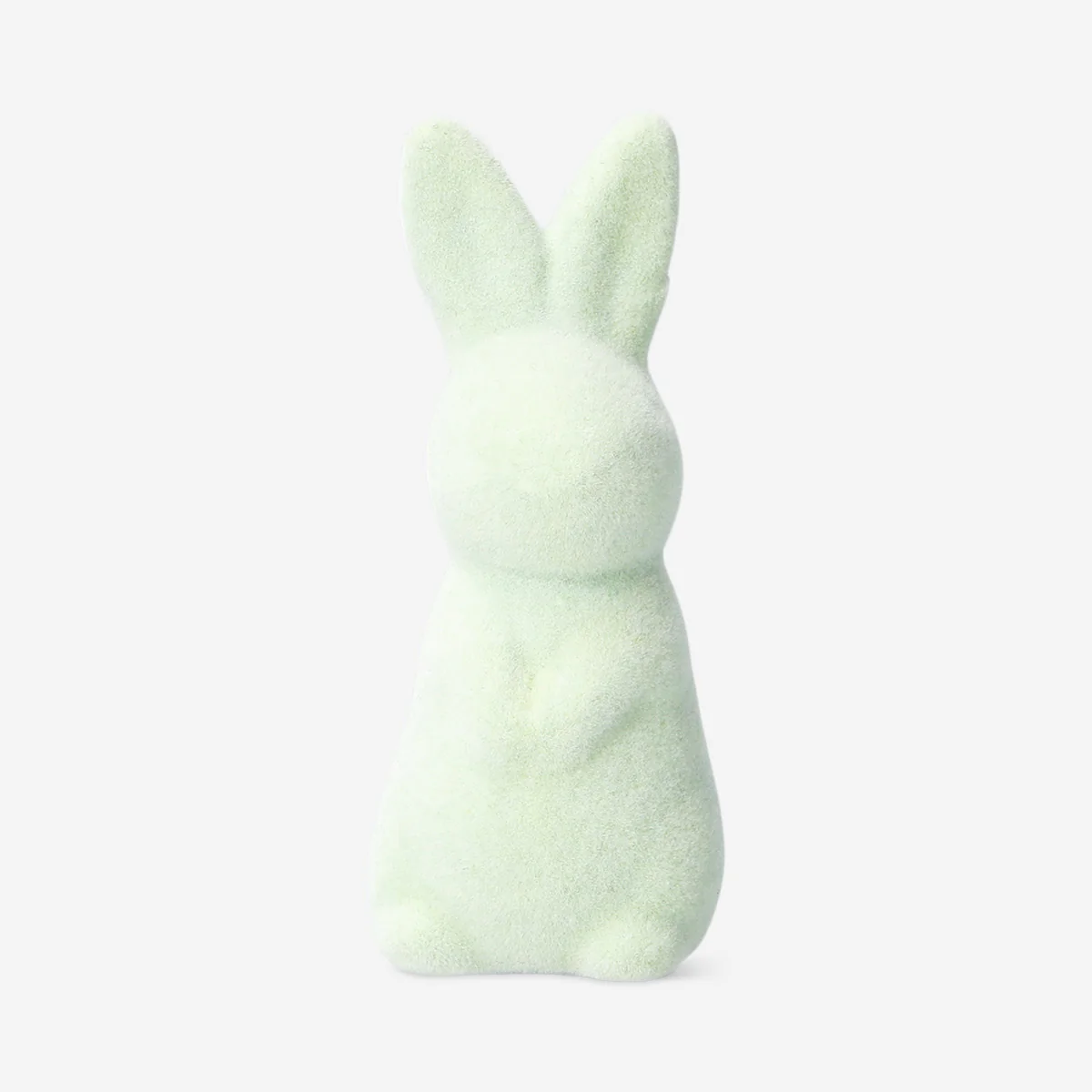 Decorative green flock rabbit - 8 cm