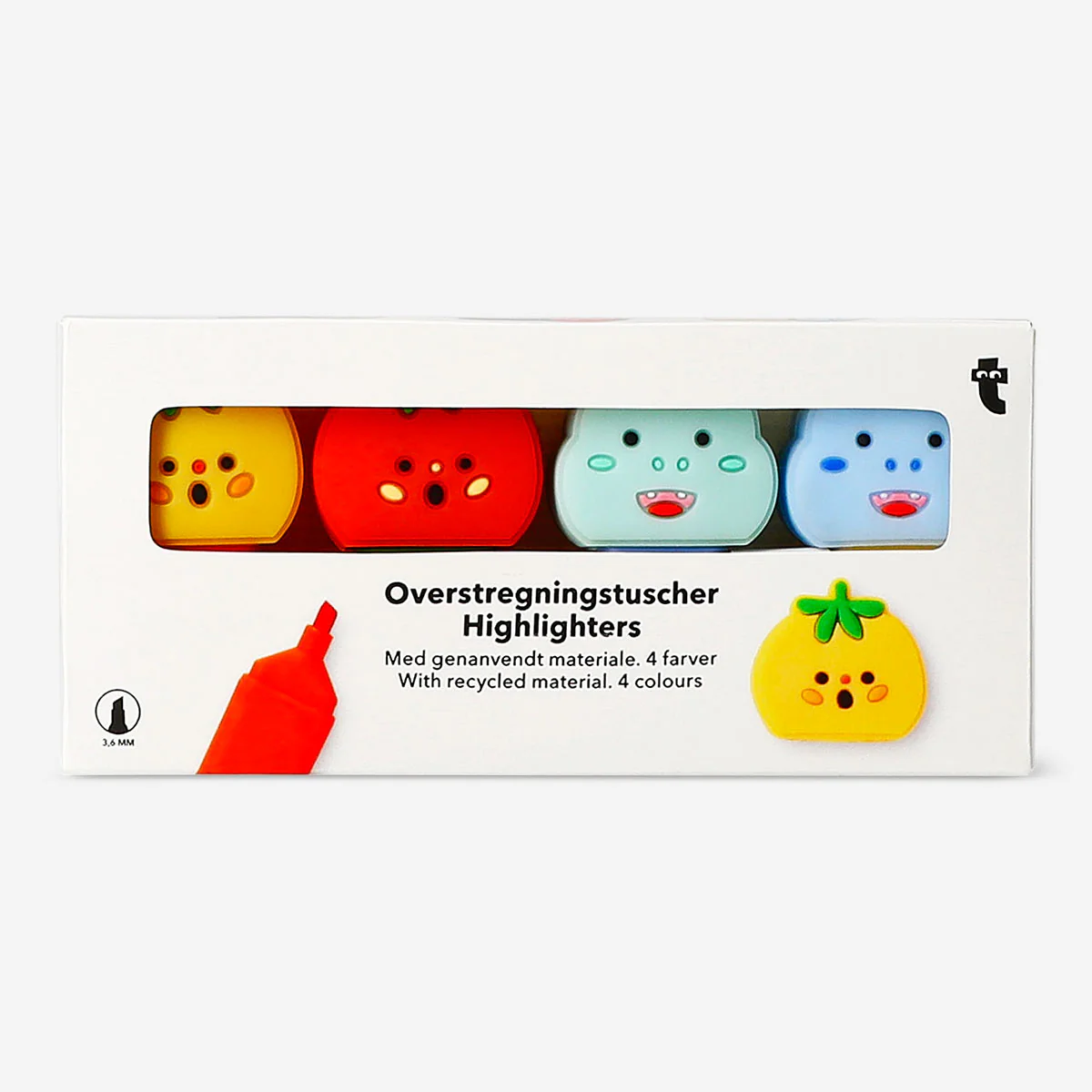 Dinosaur and tomato highlighters - 4 pcs - Image 3