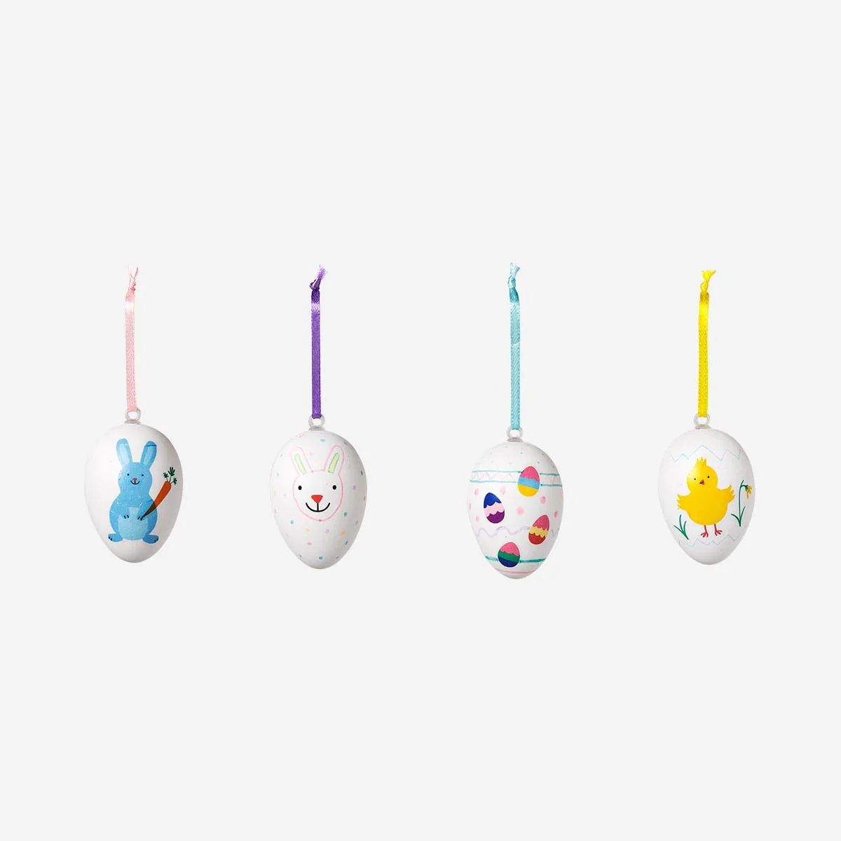 DIY decorative eggs. With stickers and markers