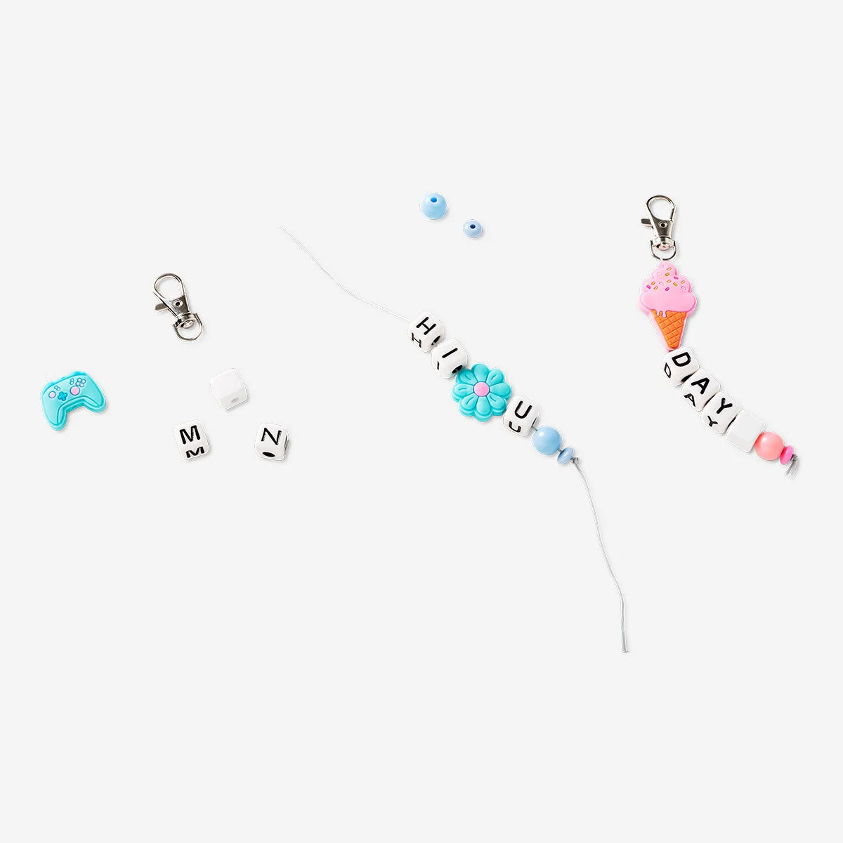 DIY keyring bead set with string - Image 2