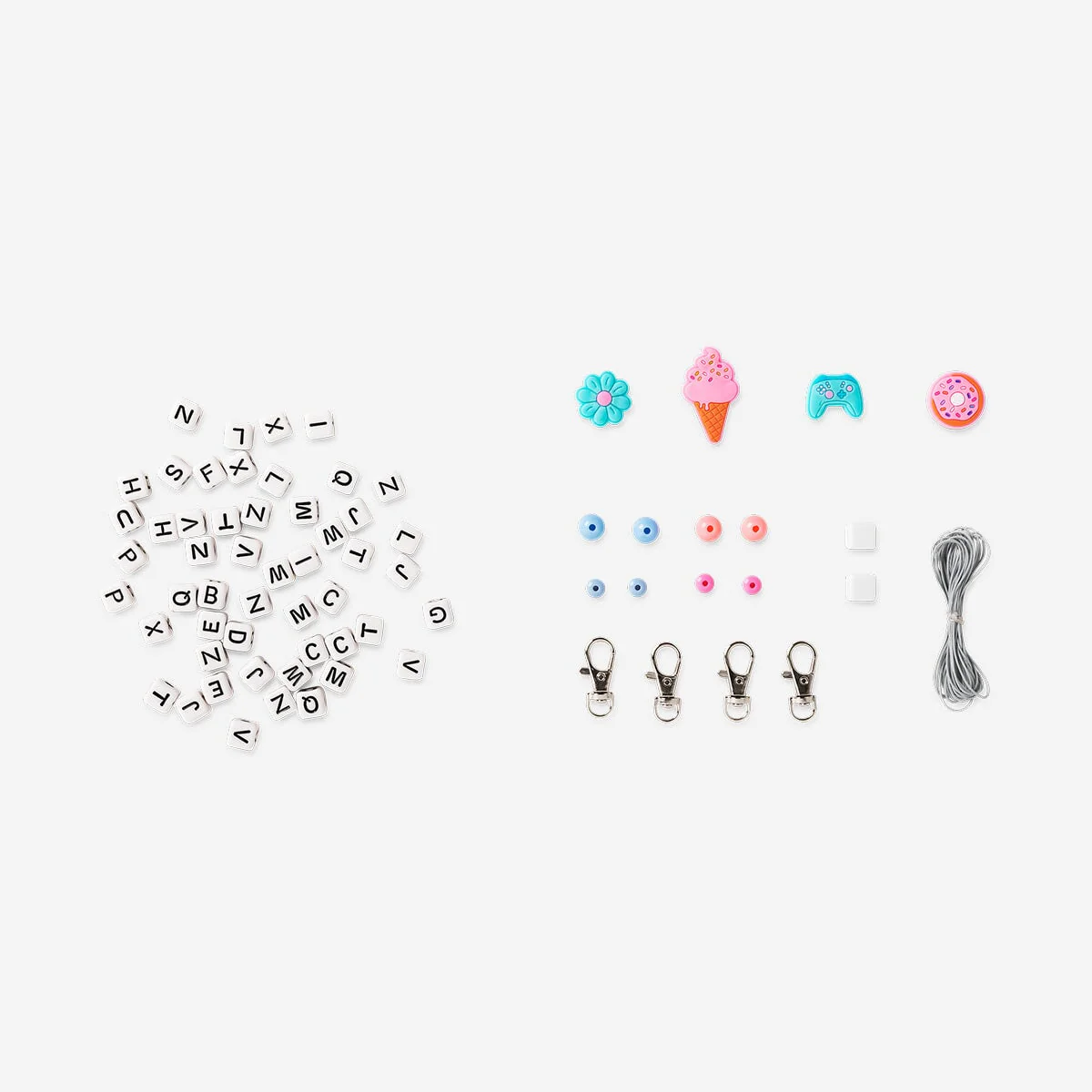 DIY keyring bead set with string - Image 3