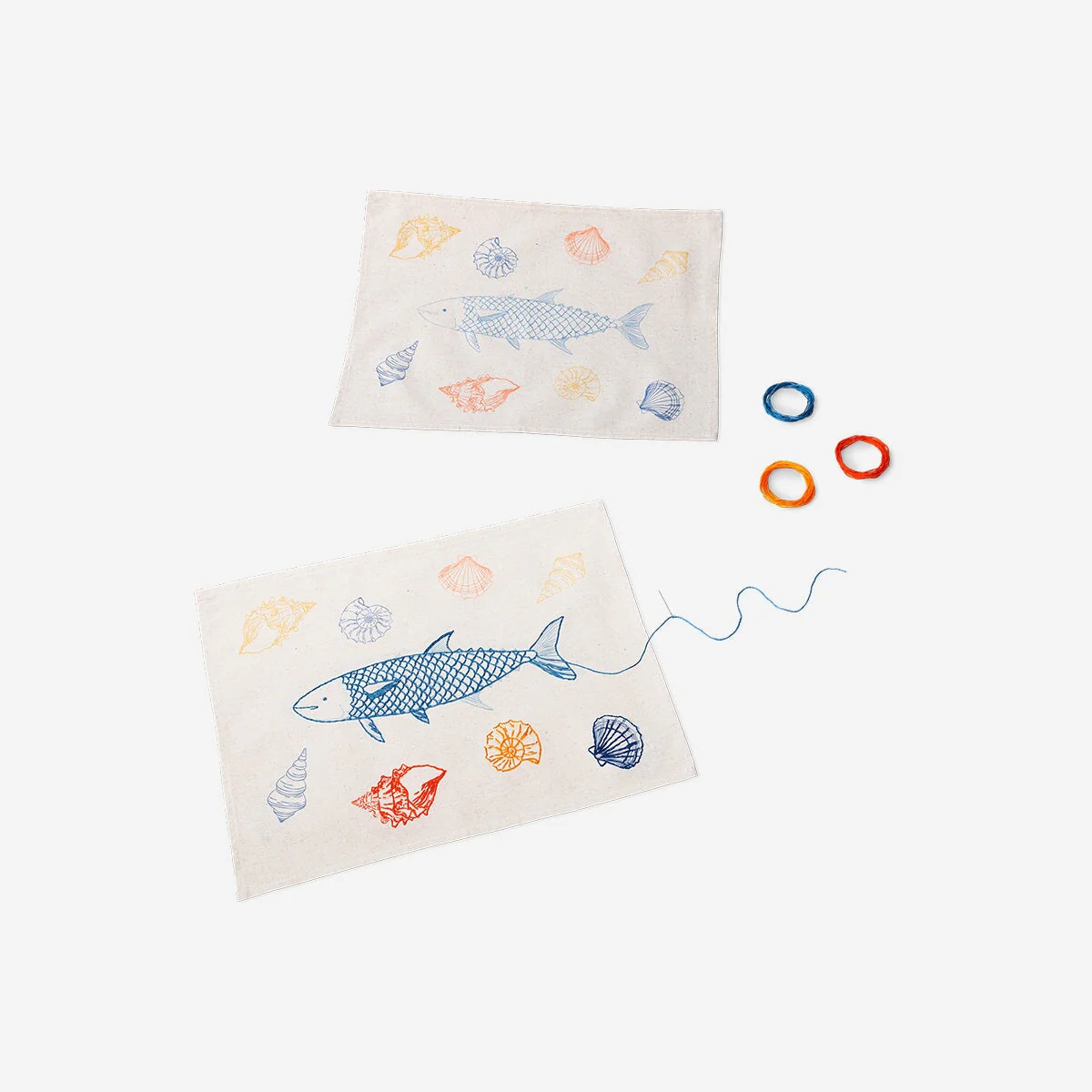 DIY ocean embroidery placemat