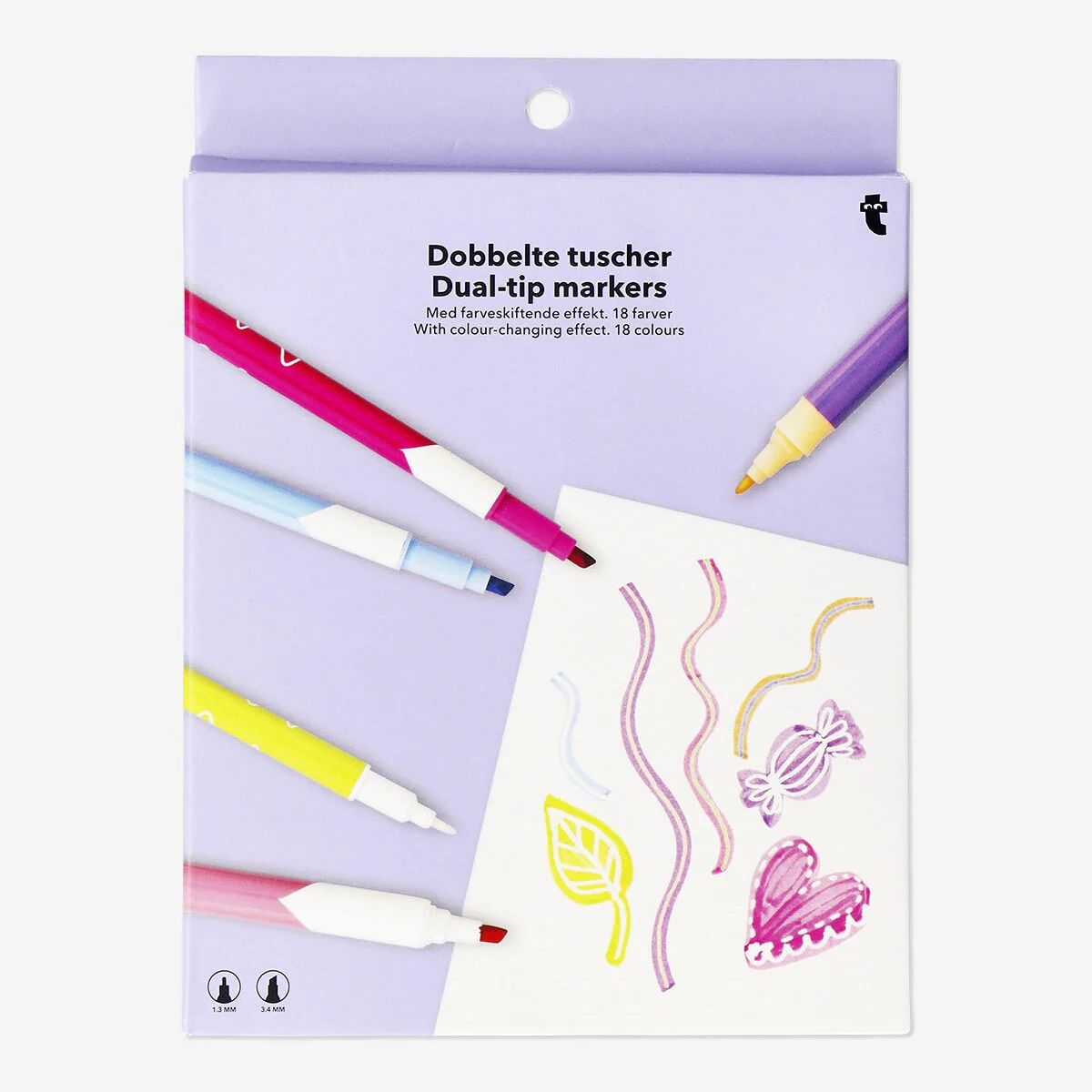 Dual-tip markers with colour changing effect - 12 pcs