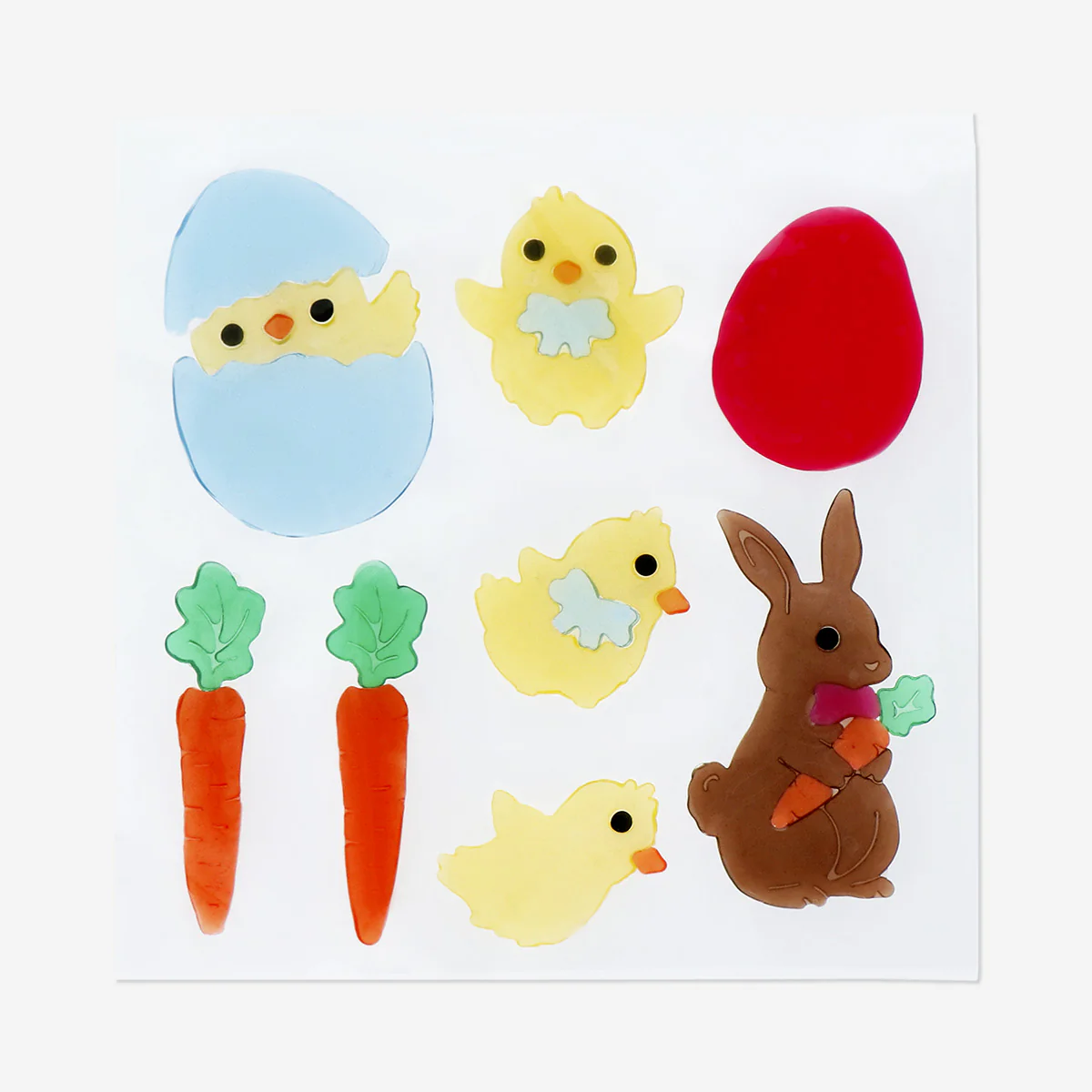 Easter window gel decorations - 6 pcs - Image 2