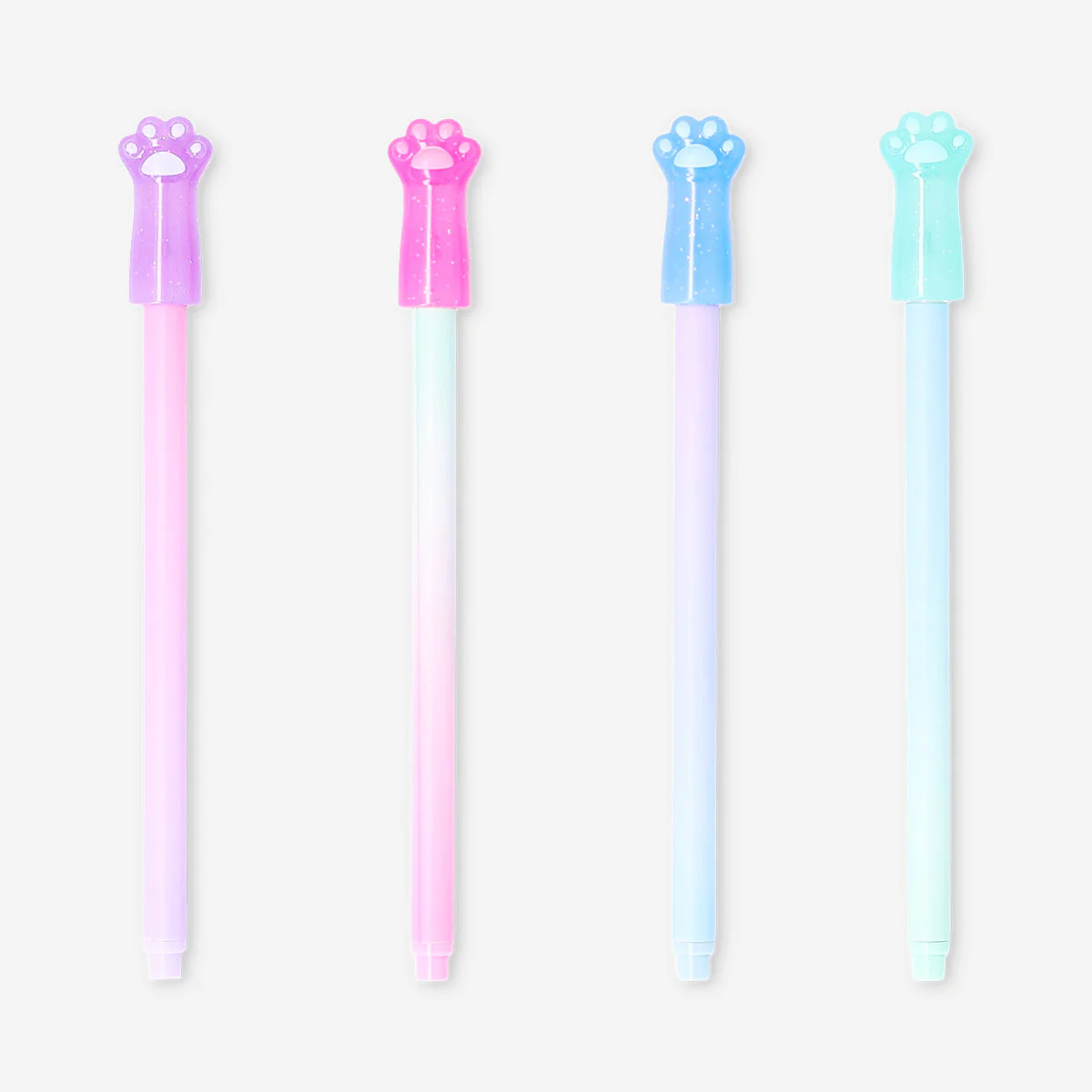 Erasable gel ink pens - Paw toppers - 4 pcs