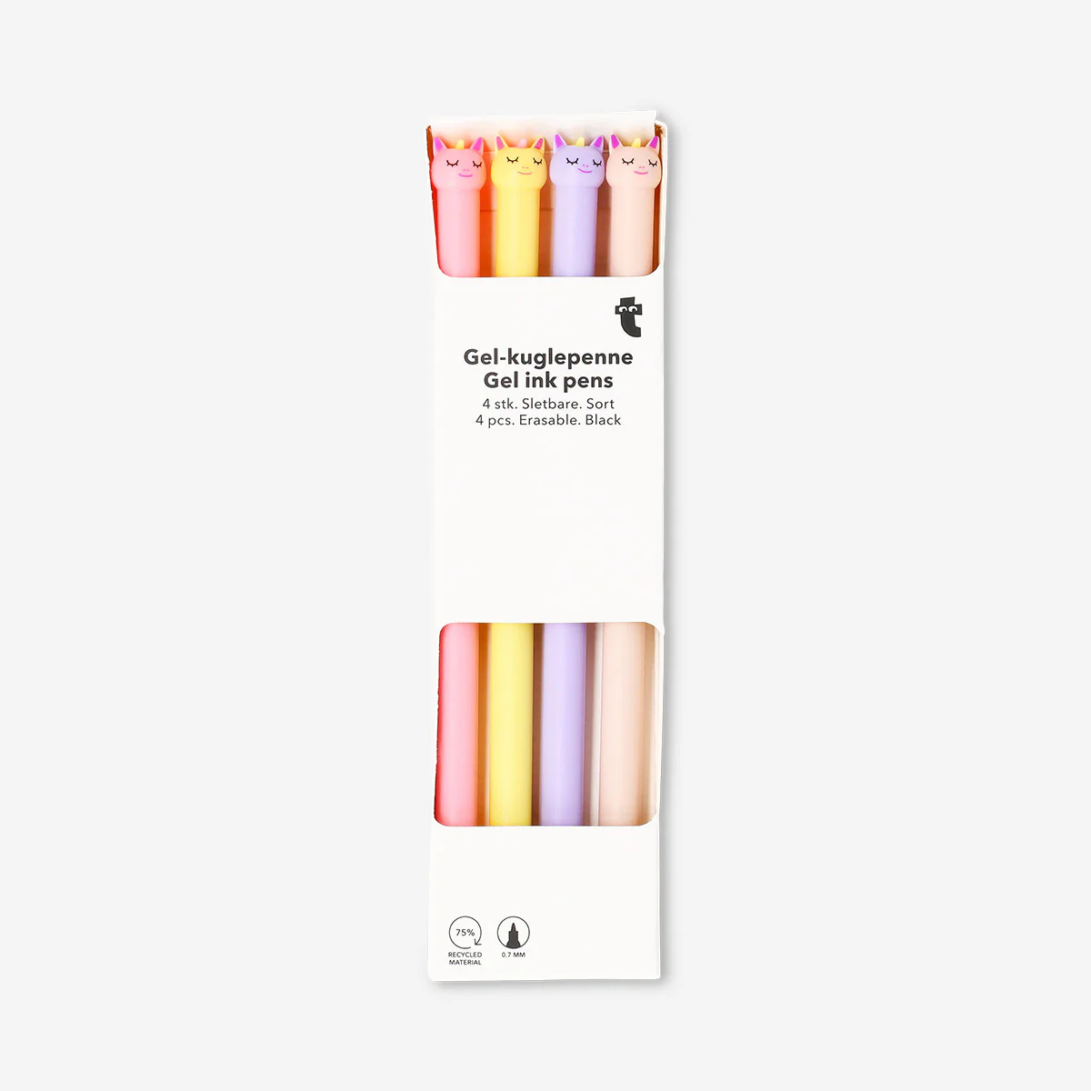 Erasable gel ink pens - Unicorn toppers - 4 pcs - Image 3