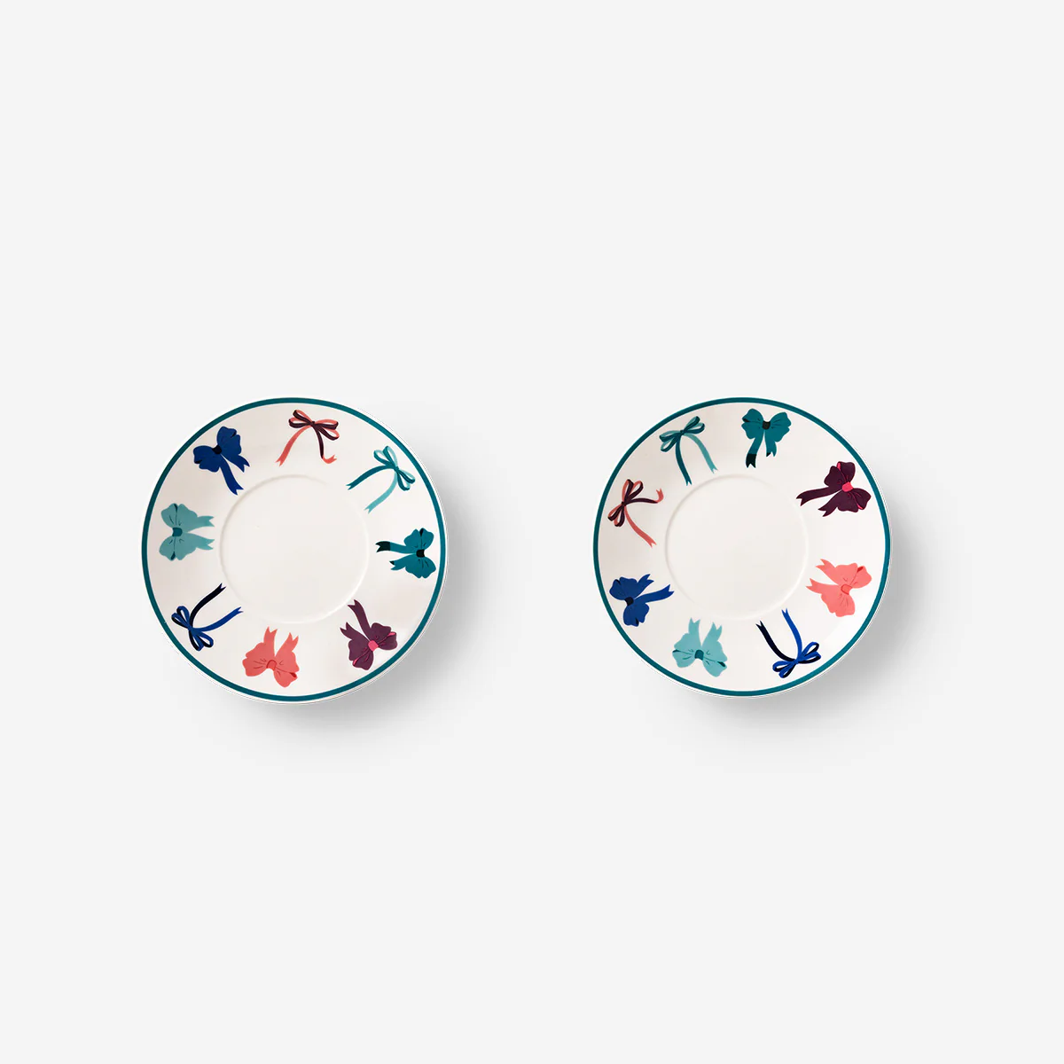 Espresso mugs with saucers and bow print - 4 pcs - Image 3
