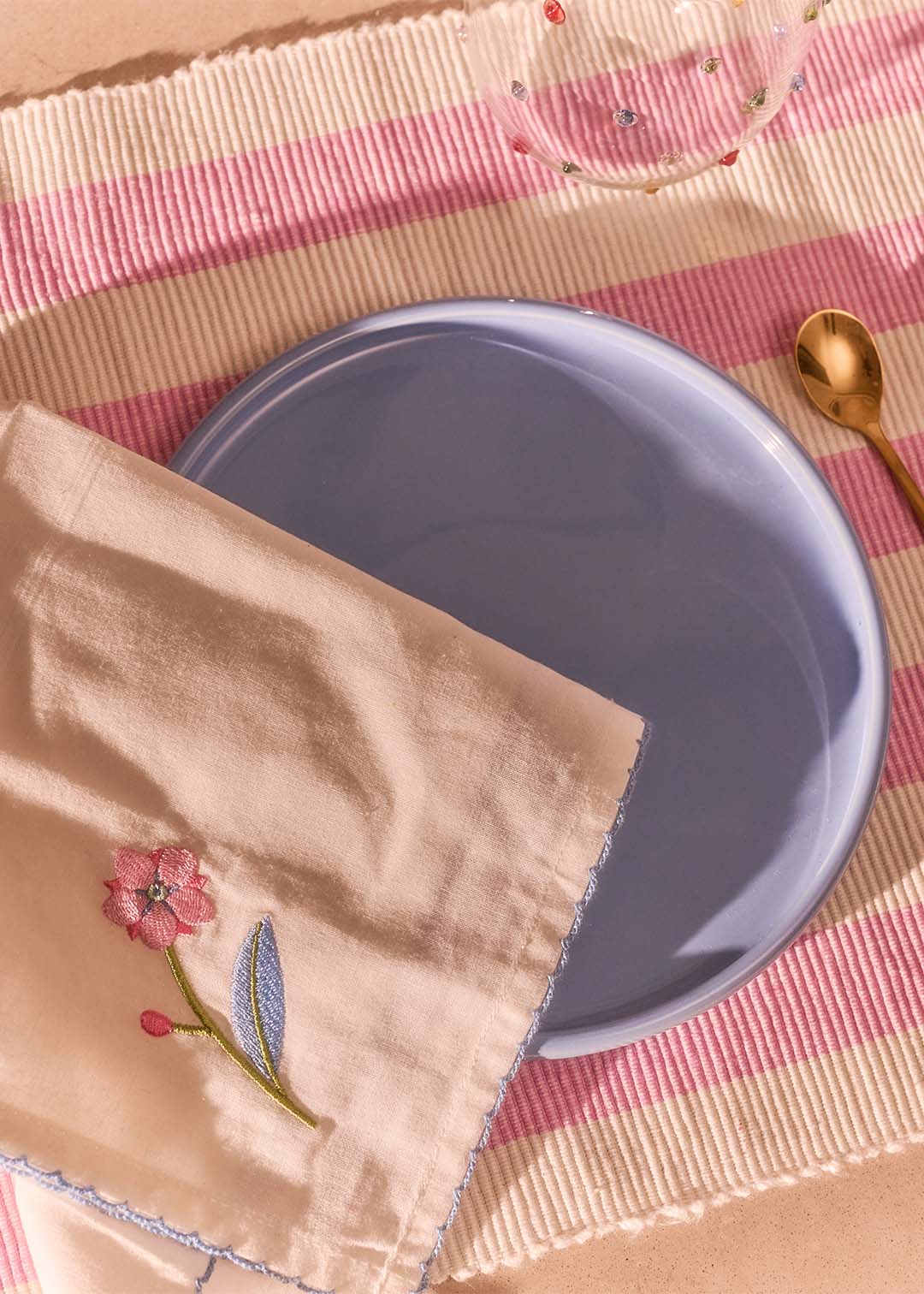Fabric napkins with flower design - 2 pcs