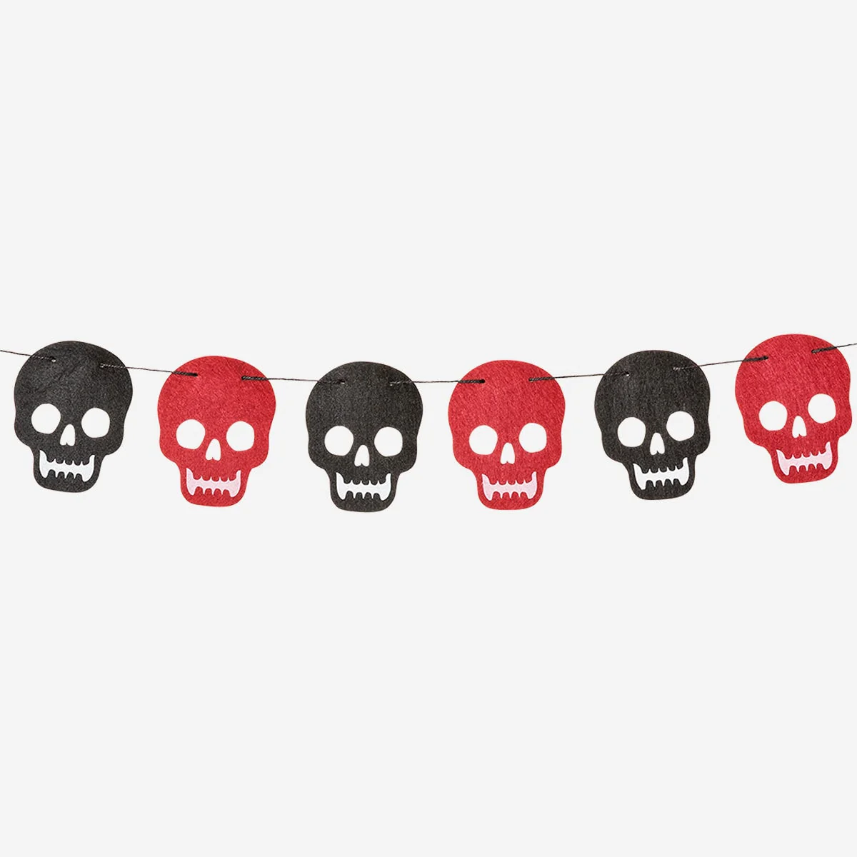 Felt skull garland - 200 cm