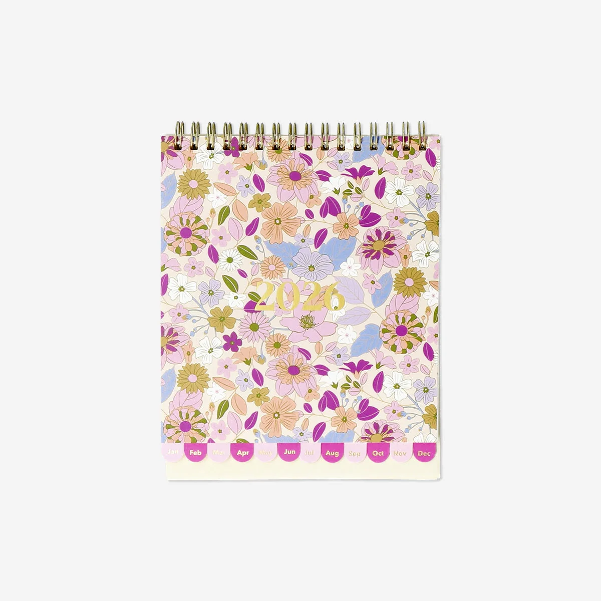 Floral desk calendar 2026 - English