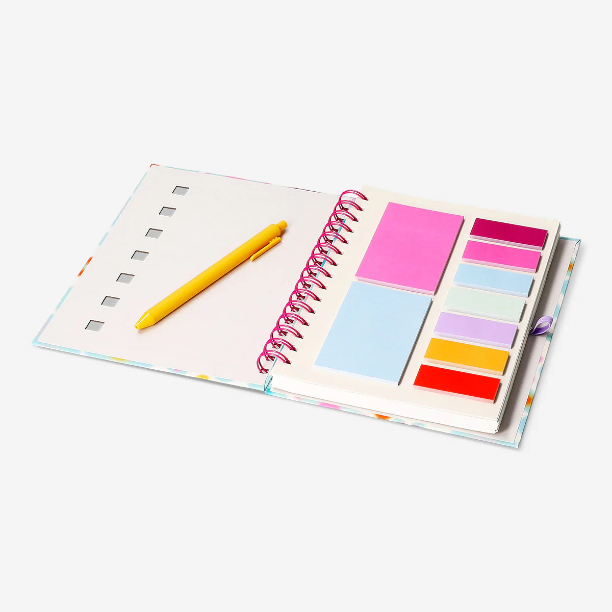 Floral notebook with page markers and pen - Image 3