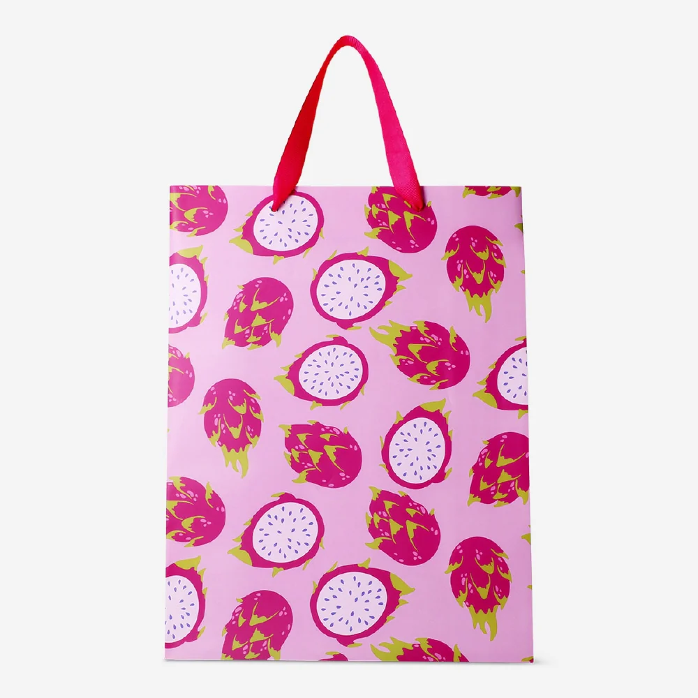 Gift bag with dragon fruit print - 25x33 cm