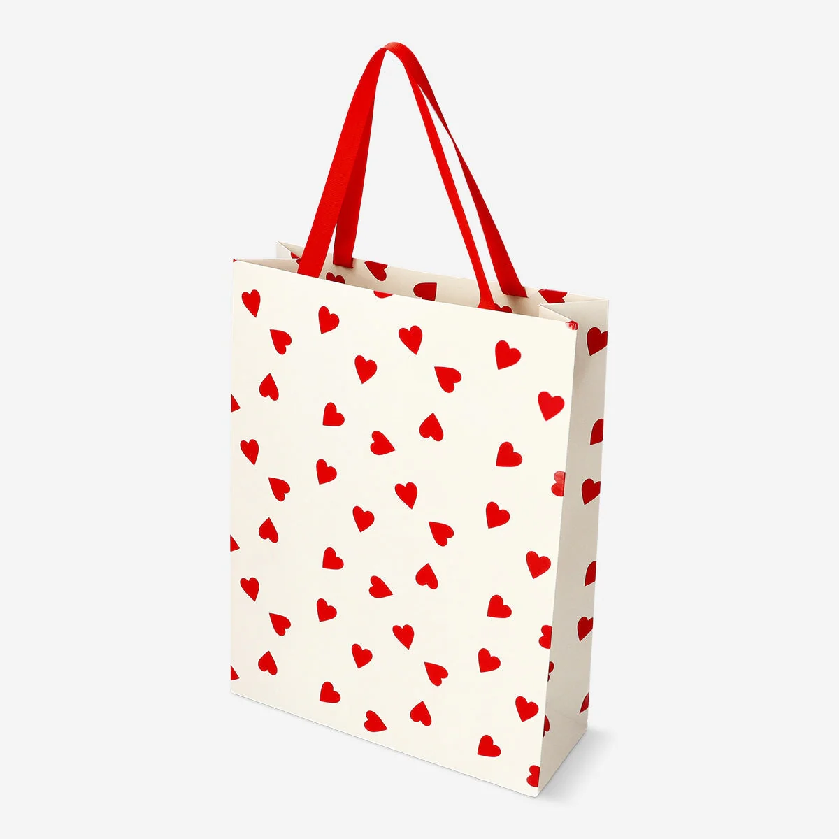 Gift bag with red hearts and handle - Image 2