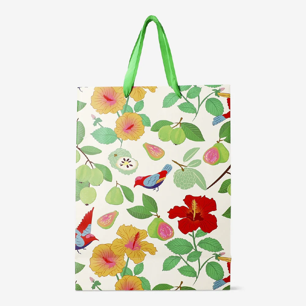 Gift bag with tropical print - 25x33 cm