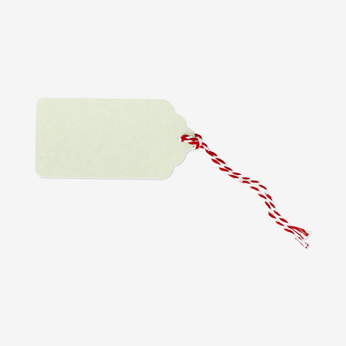 Gift tags with red and white string - 12 pcs - Image 2