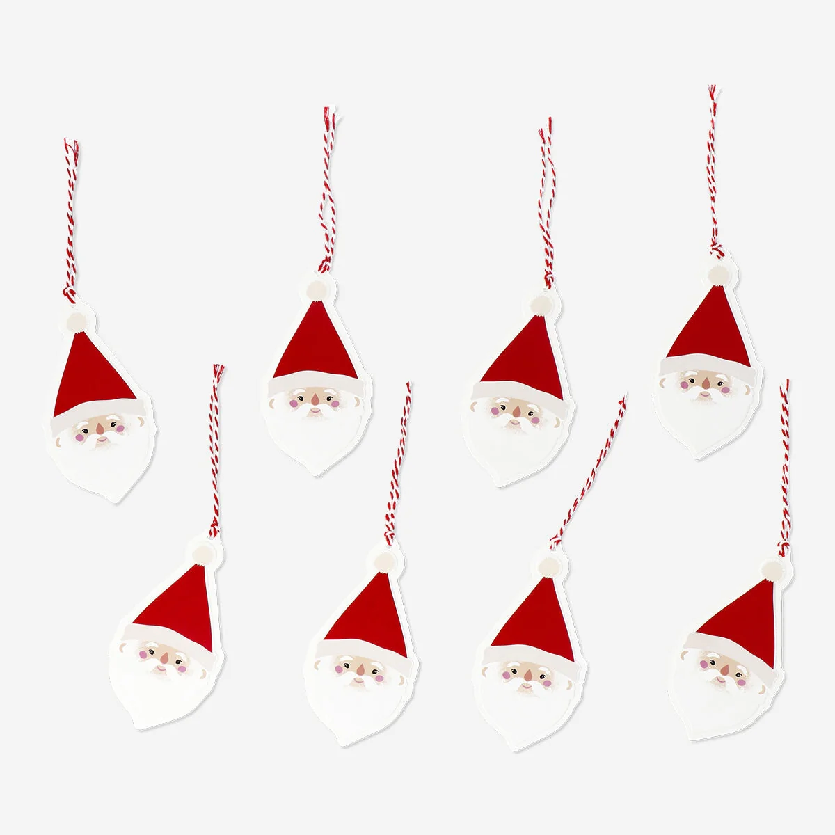 Gift tags with santa - 8 pcs