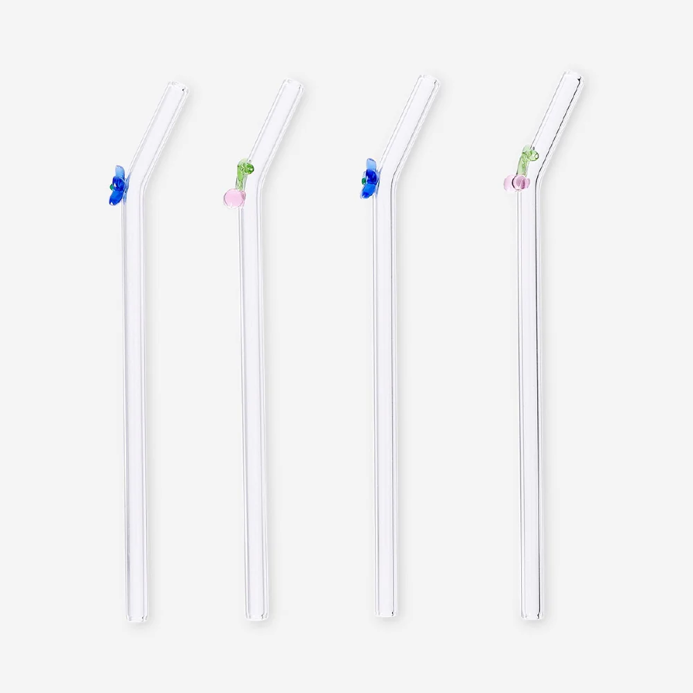 Glass straws flowers & fruit CL