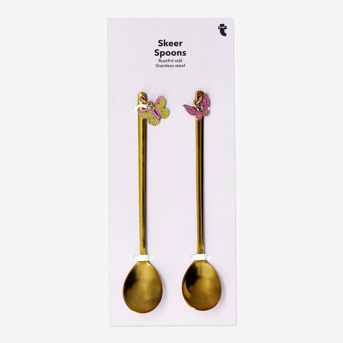 Gold dessert spoons with butterflies - 2 pcs - Image 3