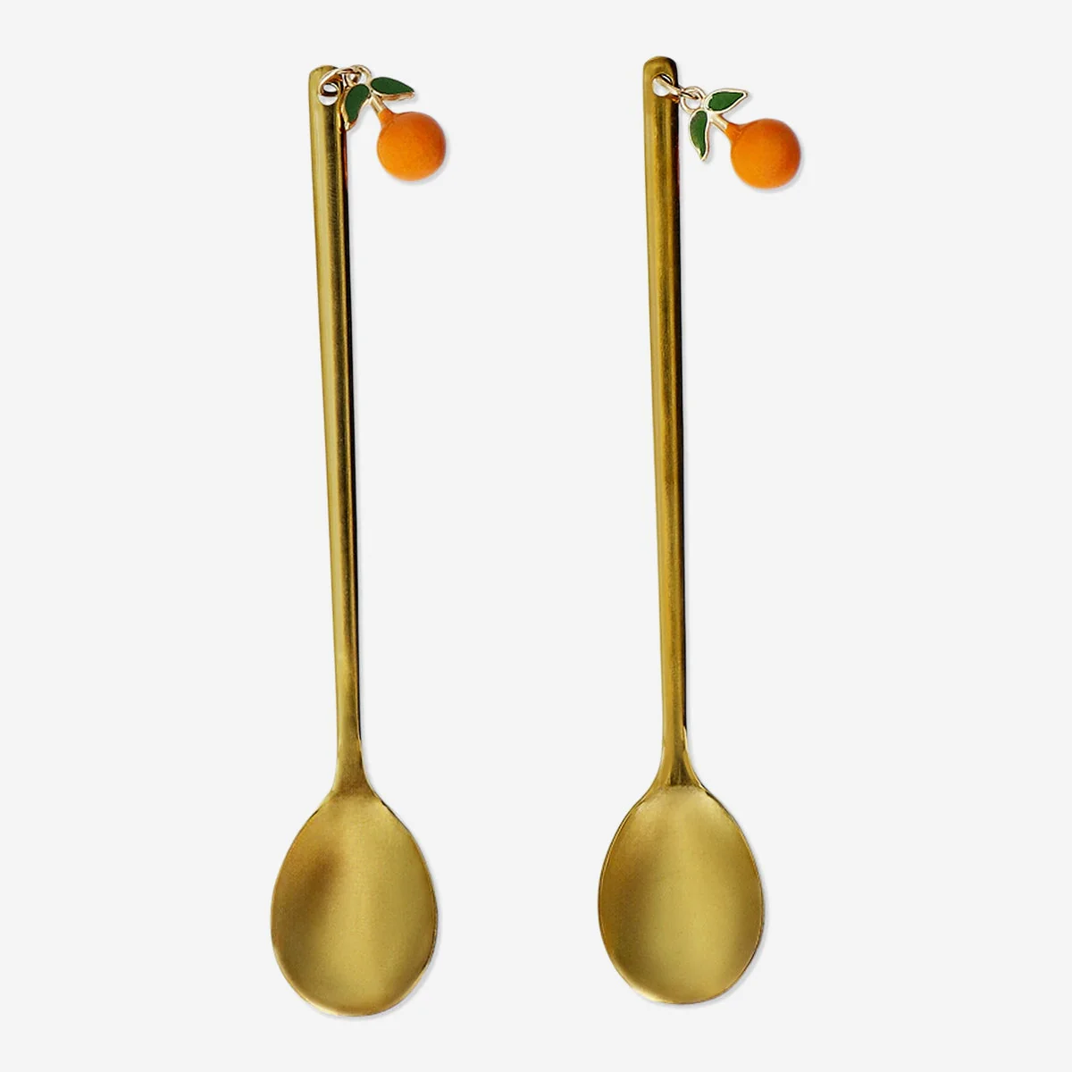 Gold spoons with oranges - 2 pcs - Image 2