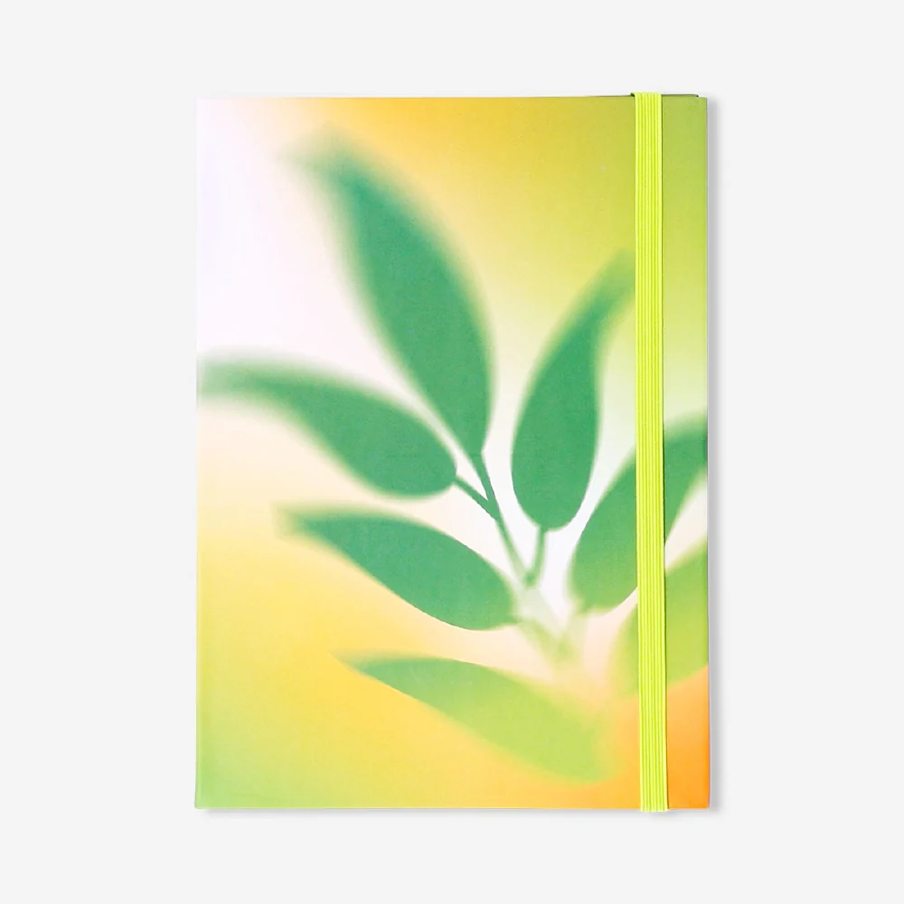 Gradient notepad with pen and sticky notes