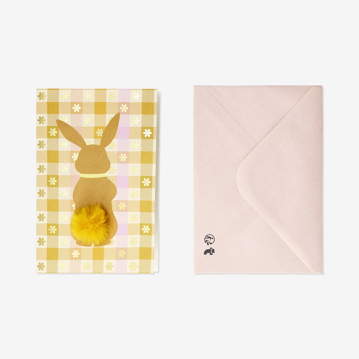 Greetings card - Bunny with pom pom tail - Image 2