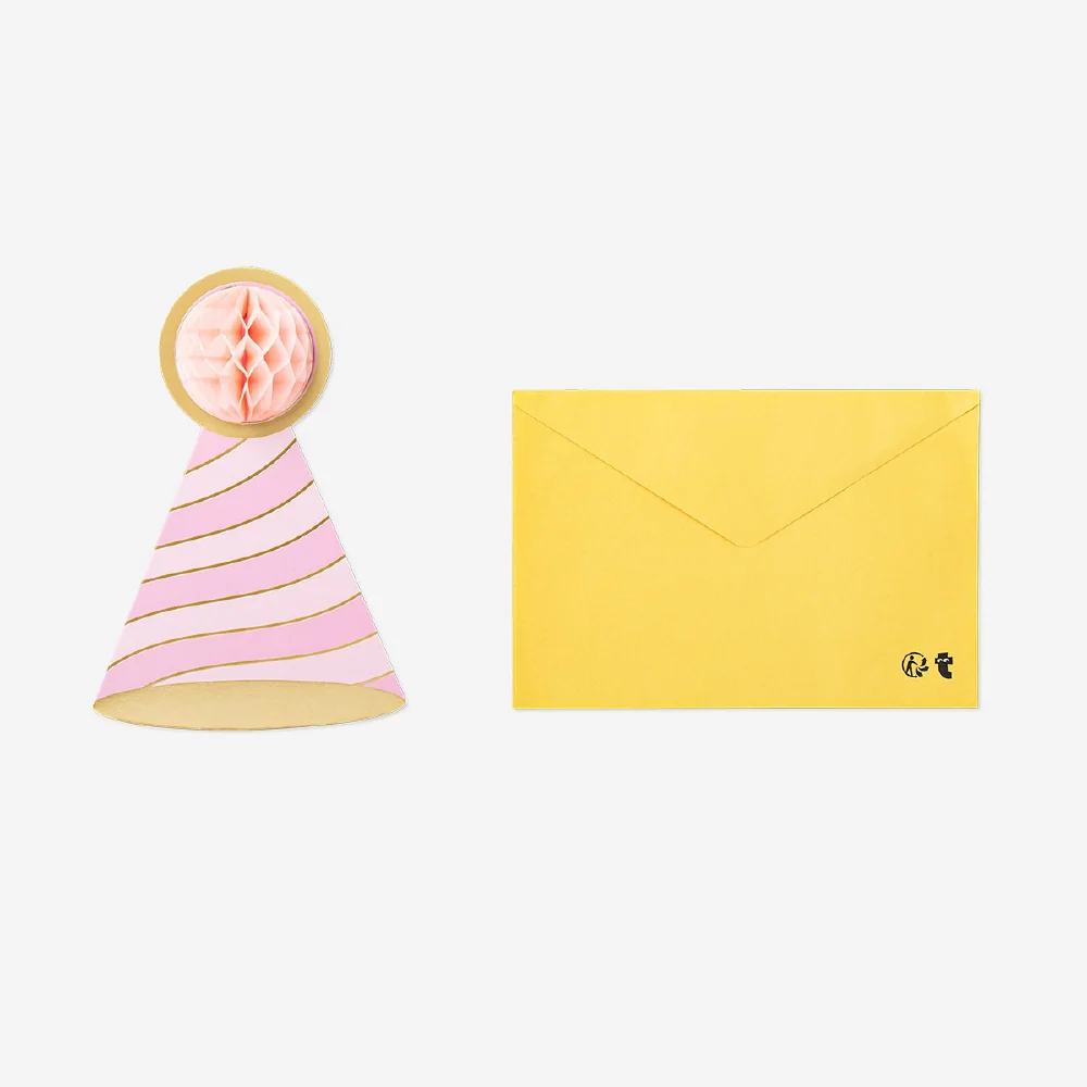 Greetings card - Honeycomb festive hat - Image 2