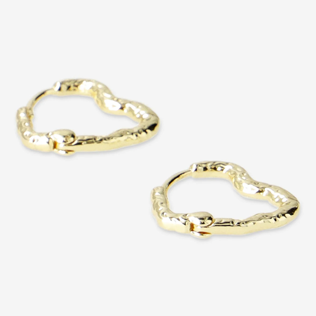 Hanging earrings - Gold heart hoops - Image 3