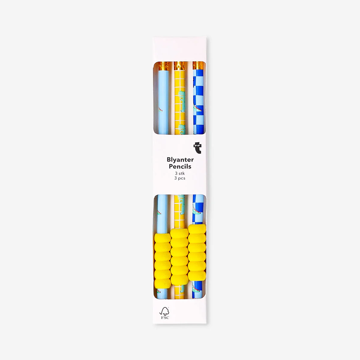 HB grip pencils with dinosaur print - 3 pcs - Image 3